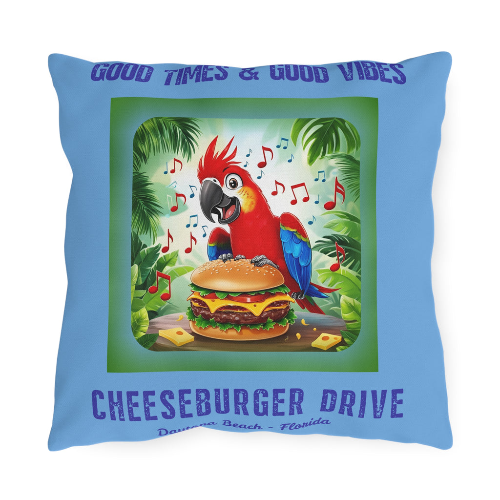 Latitude Margaritaville Tropical Outdoor Pillows - Good Times & Good Vibes gifts Beach House Cushion, Summer Patio Accent Fun Outdoor  Decor