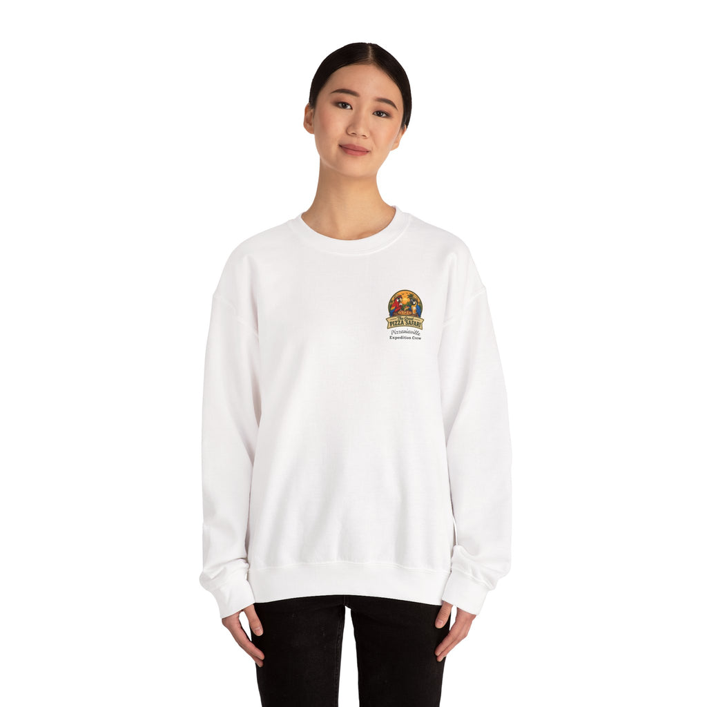 Pizza Safari Crewneck Sweatshirt — "The Great Pizza Safari" Graphic