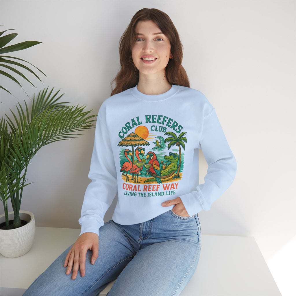 Coral Reefer Way  coral reefers club sweatshirt Fun Beachwear, Unisex Gift, Summer Casual, Travel Apparel