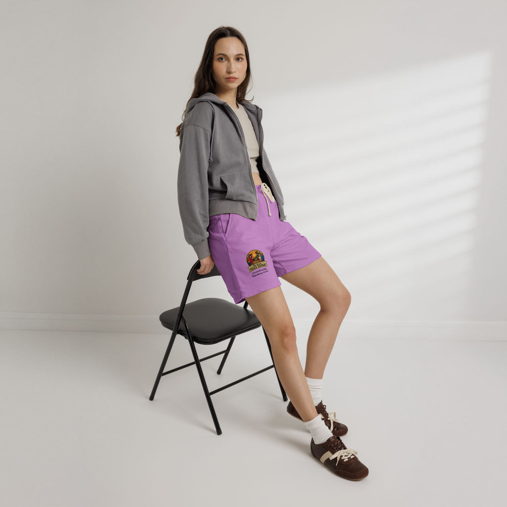 Unisex  Lightweight Garment-Dyed Fleece Sweat Shorts with Retro Pizza Safari Logo