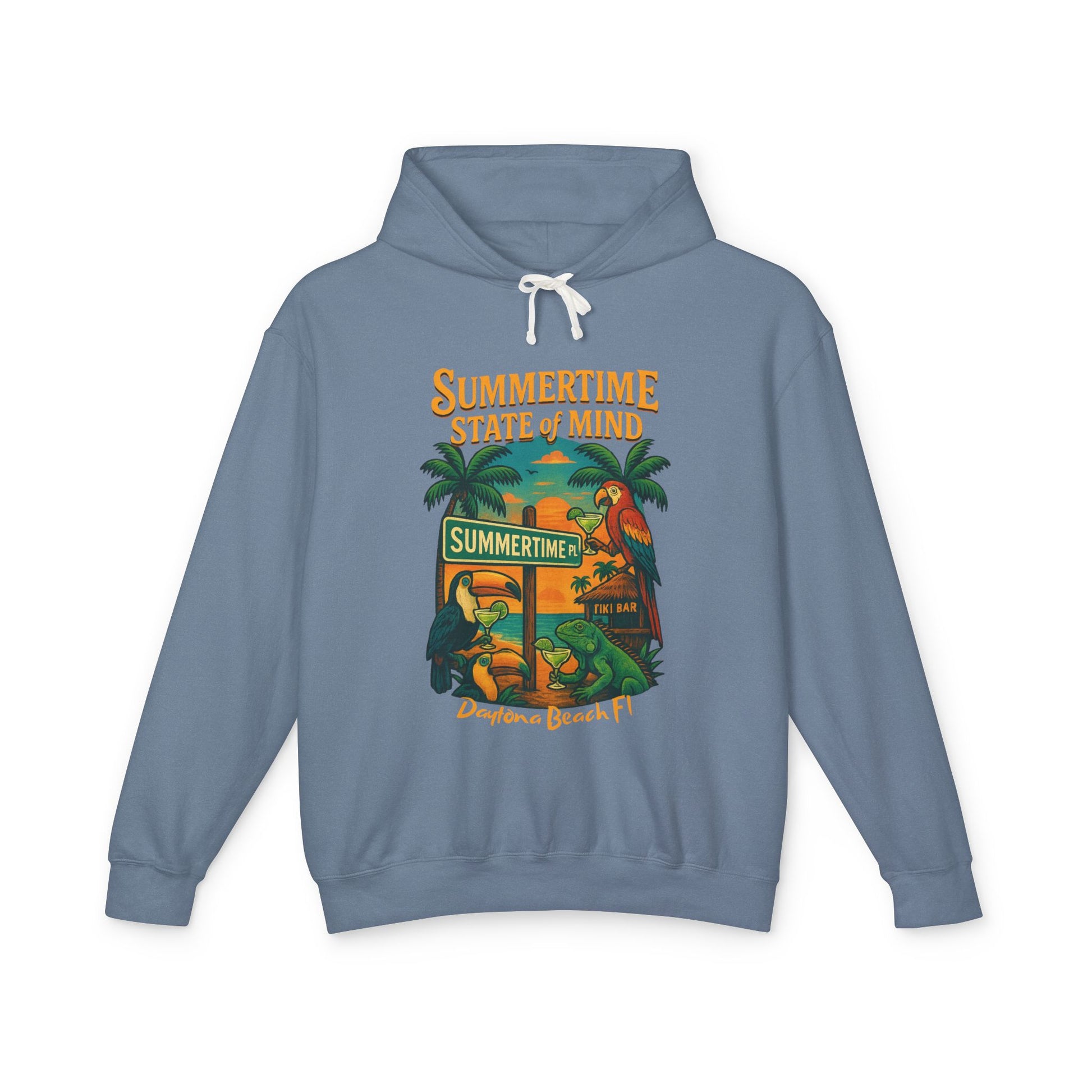Summertime Place   Lightweight Comfort Colors Hoodie - Jimmy Buffet Style