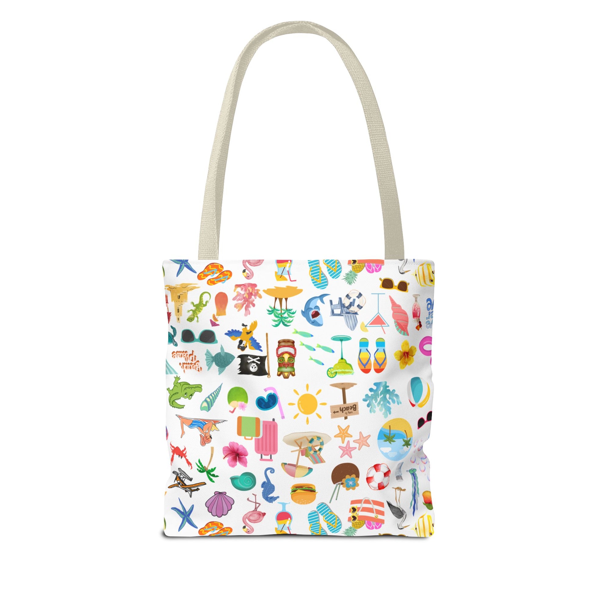 Vibrant Summer Tote Bag, Beach Tote, Vacation Carryall, Fun Shopping Bag, Cute Gift for Her