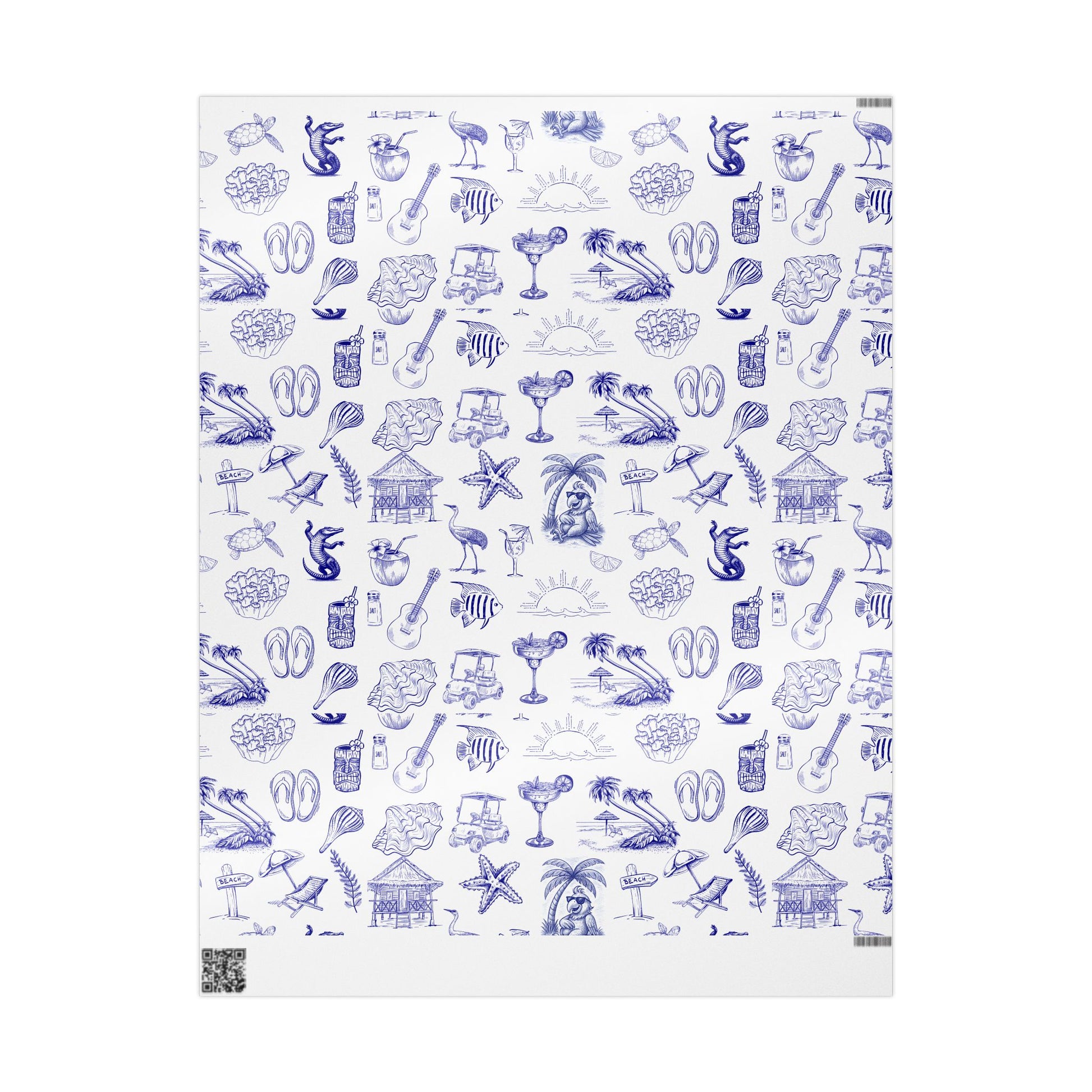 Beach-Themed Wrapping Paper, Ocean Vibe Gift Wrap