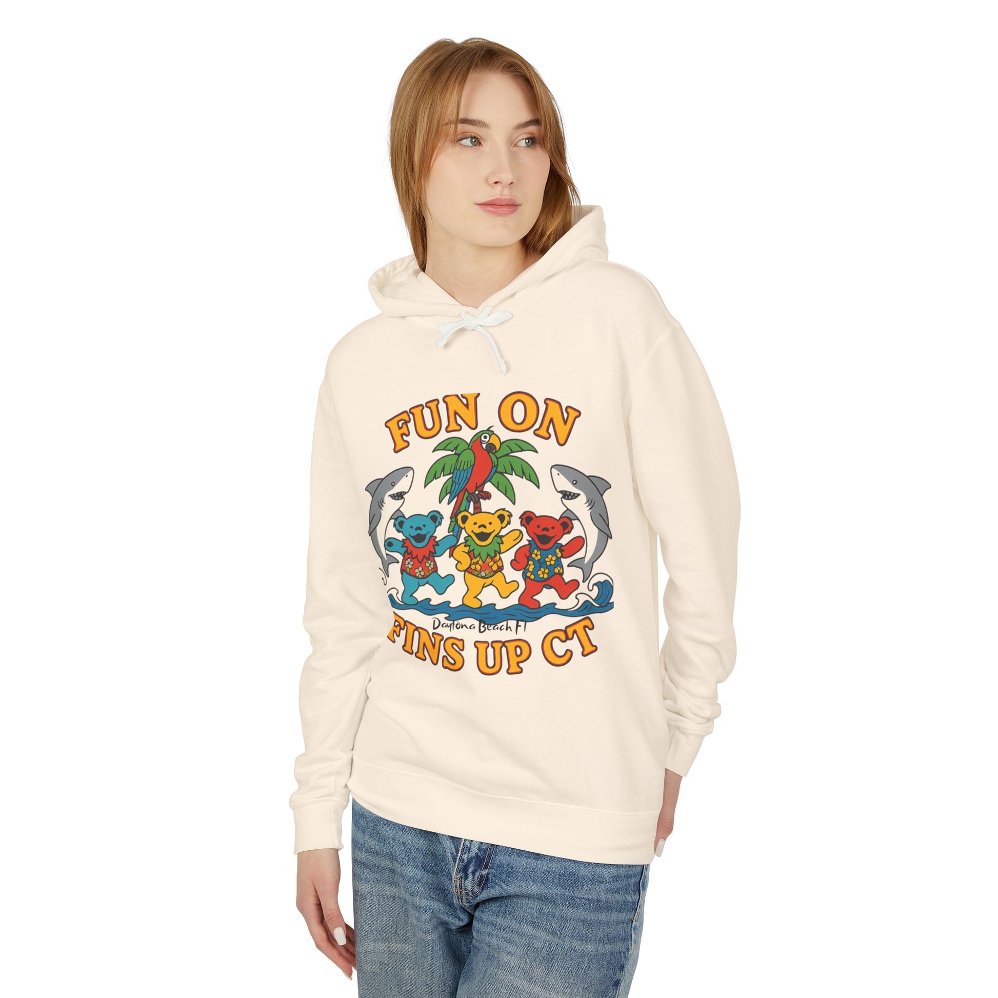 Fins Up ct  Lightweight Comfort Colors Hoodie - Jimmy Buffet Style