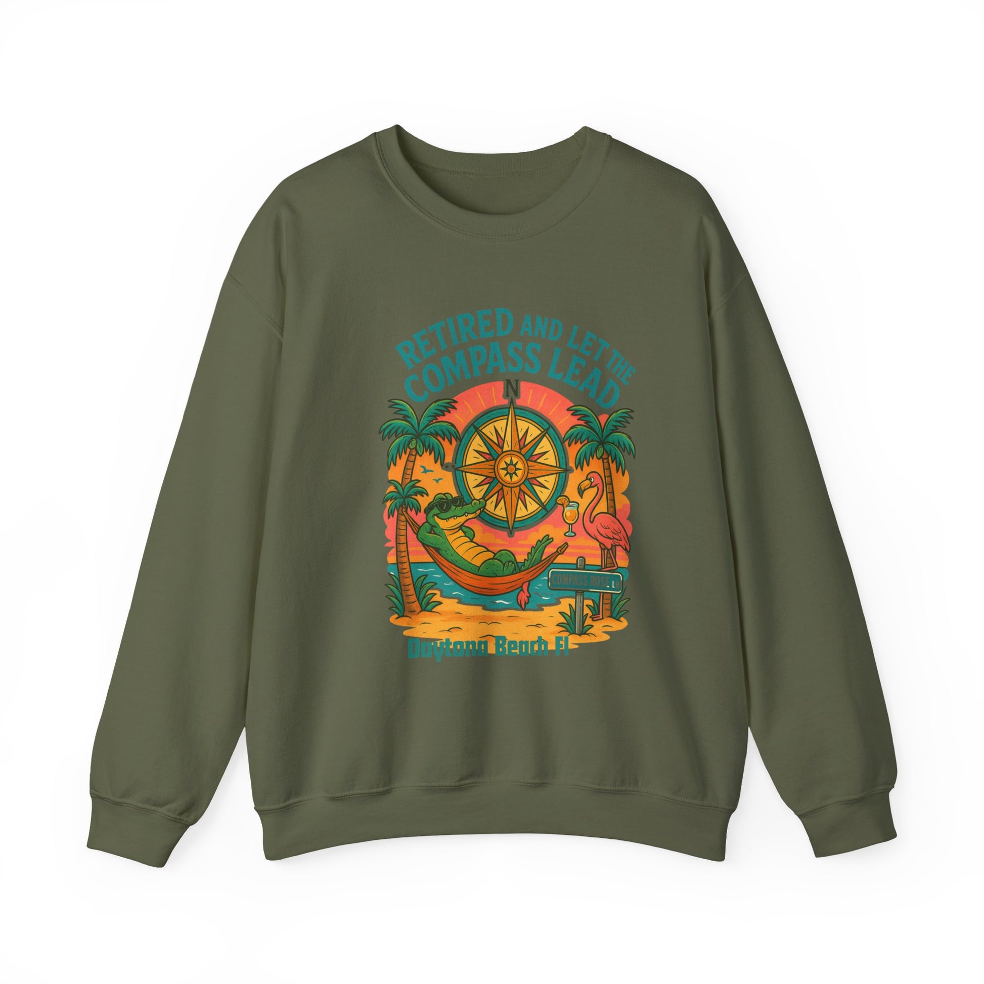 Compass Rose ln Crewneck Sweatshirt - Jimmy Buffet Style