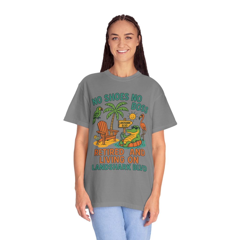 Landshark BLVD  T-Shirt, Summer Vibes Tee, Beachwear, Vacation Shirt, Funny Graphic Tee, Unisex Casual Wear