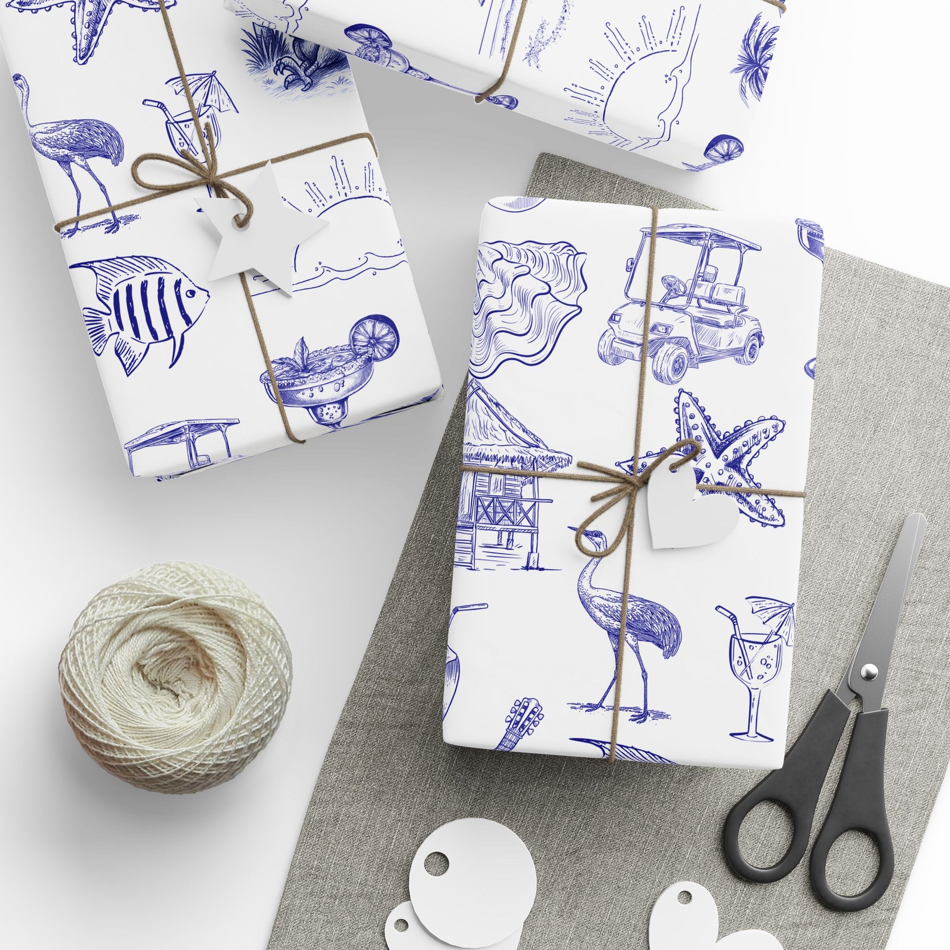 Beach-Themed Wrapping Paper, Ocean Vibe Gift Wrap