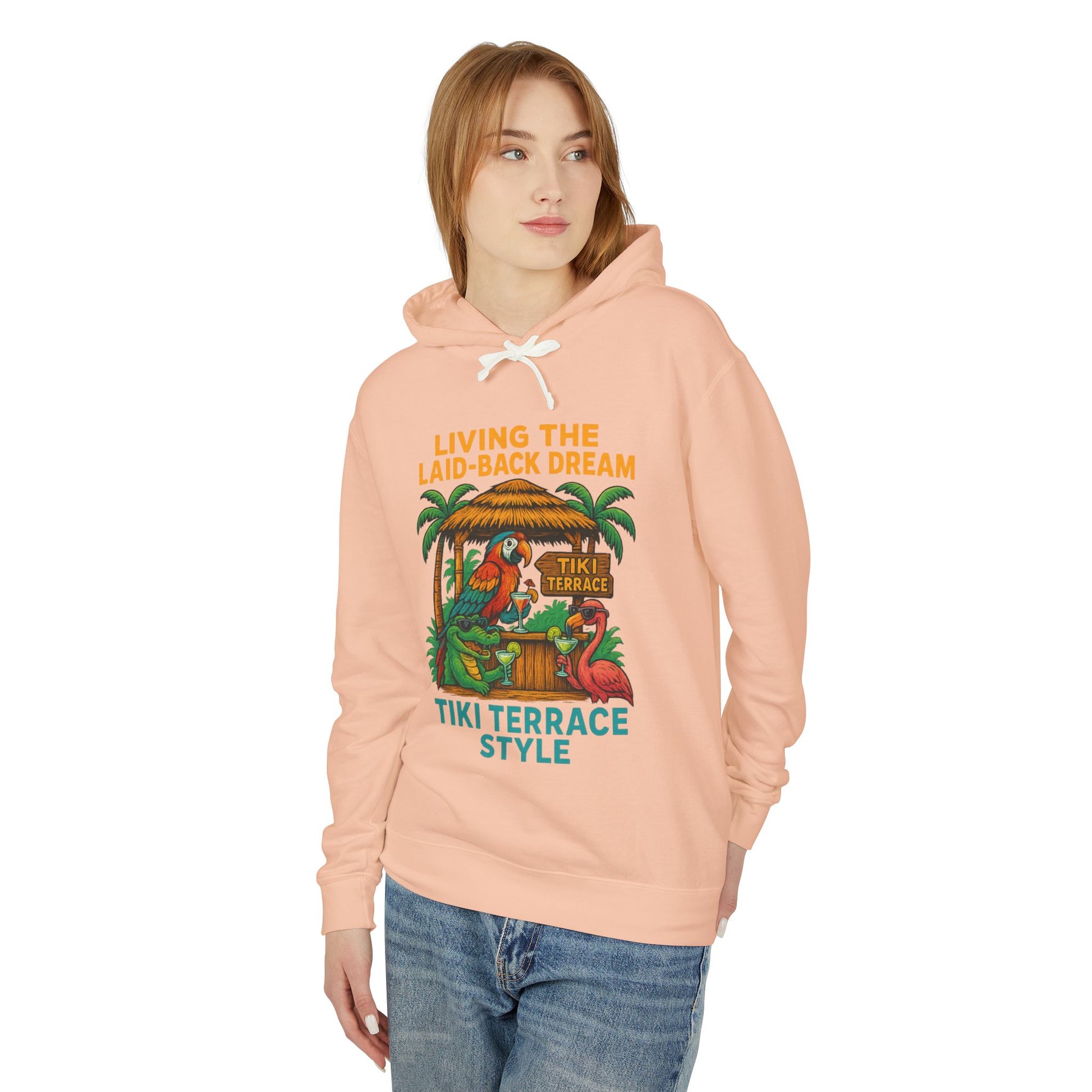 Tiki Terrace Lightweight Comfort Colors Hoodie - Jimmy Buffet Style