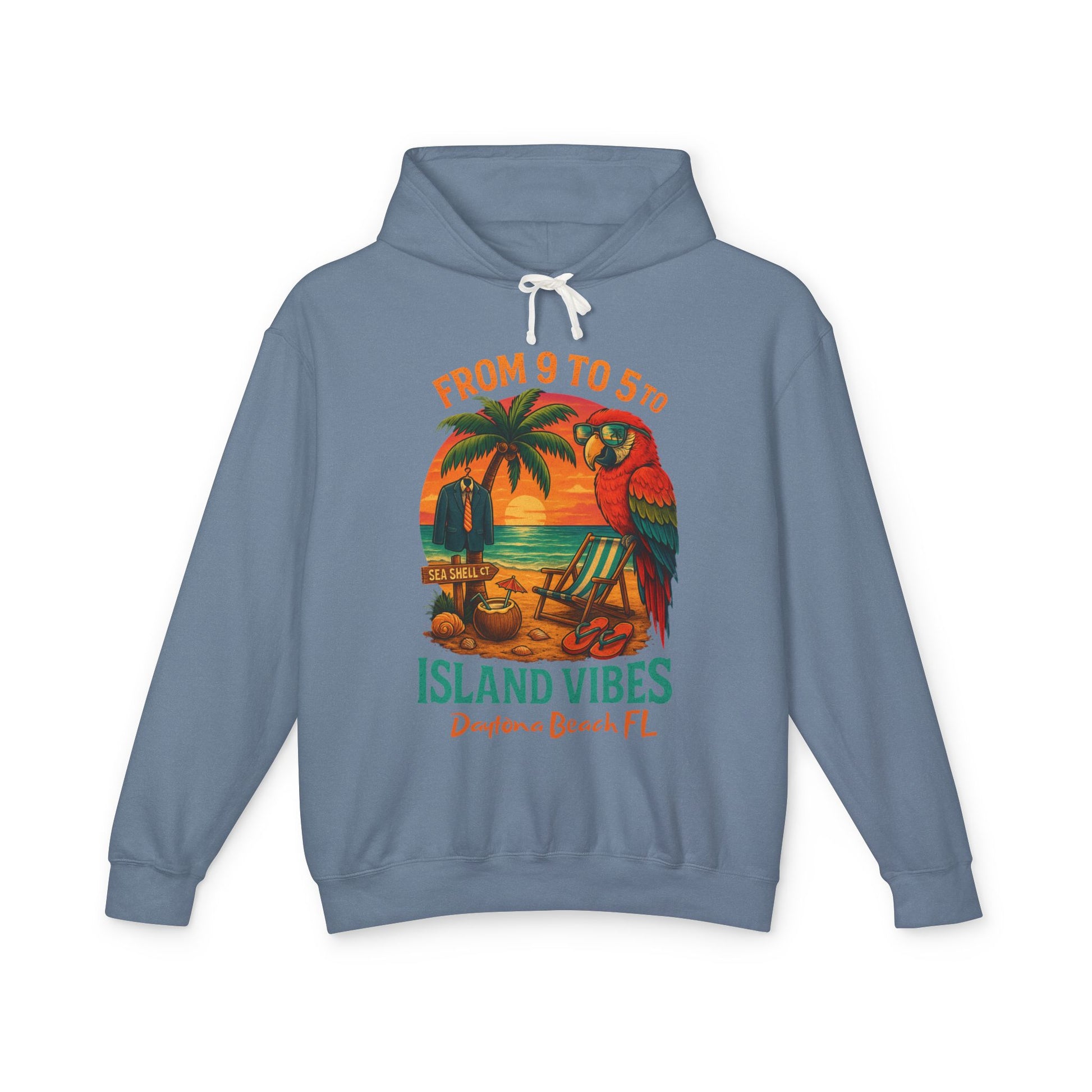 Sea Shell ct   Lightweight Comfort Colors Hoodie - Jimmy Buffet Style