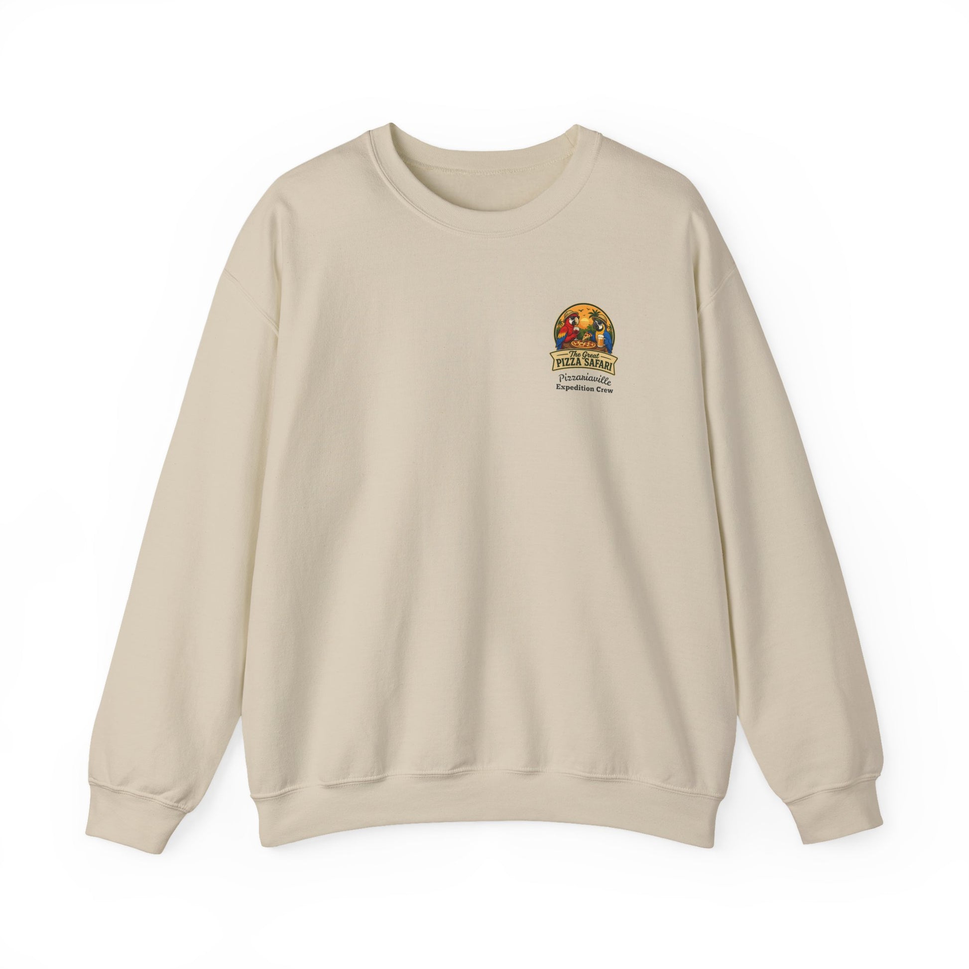 Pizza Safari Crewneck Sweatshirt — "The Great Pizza Safari" Graphic