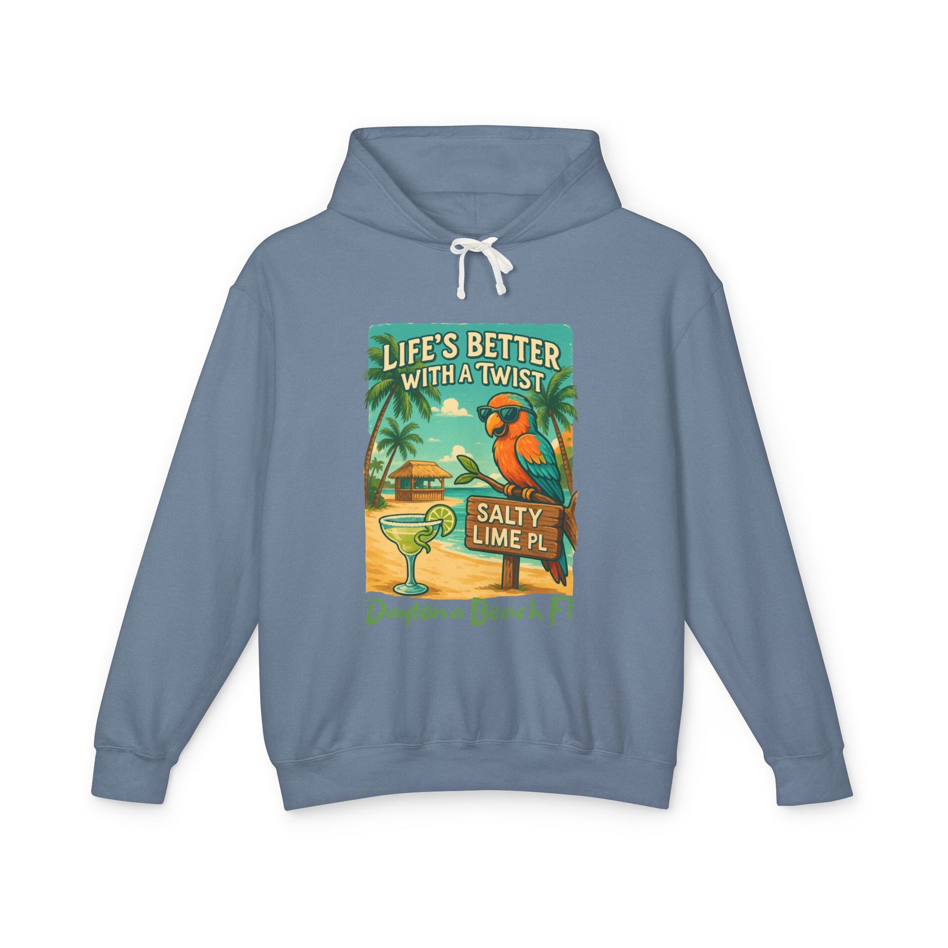 Salty Lime  Place  Lightweight Comfort Colors Hoodie - Jimmy Buffet Style