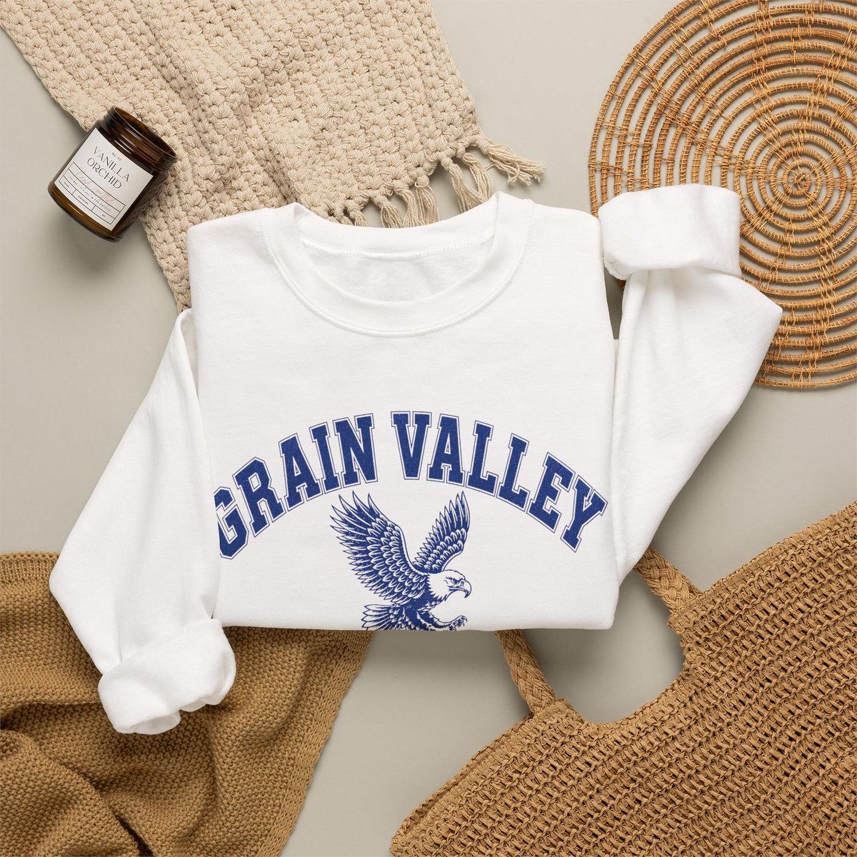 Grain Valley Eagles Crewneck Sweatshirt — Class of '86 Vintage School Spirit