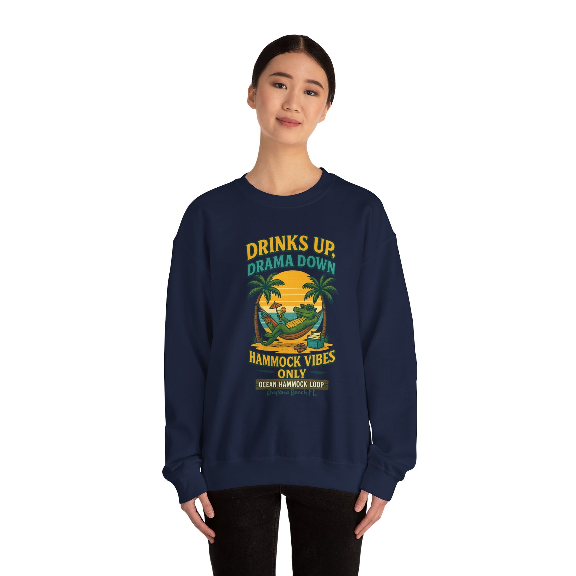 Ocean hammock Loop  Crewneck Sweatshirt - Jimmy Buffet Style