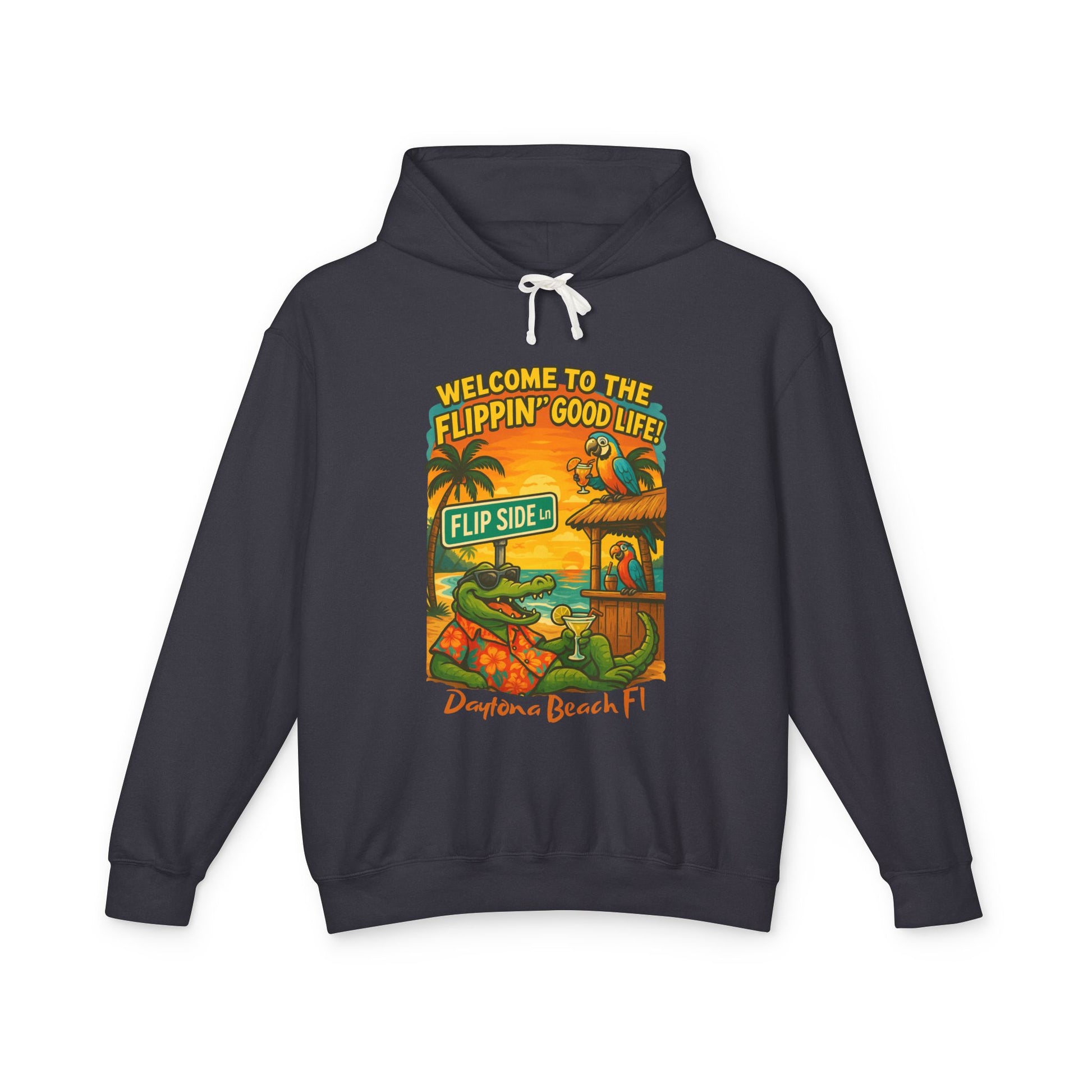 Flip Side Ln  Lightweight Comfort Colors Hoodie - Jimmy Buffet Style