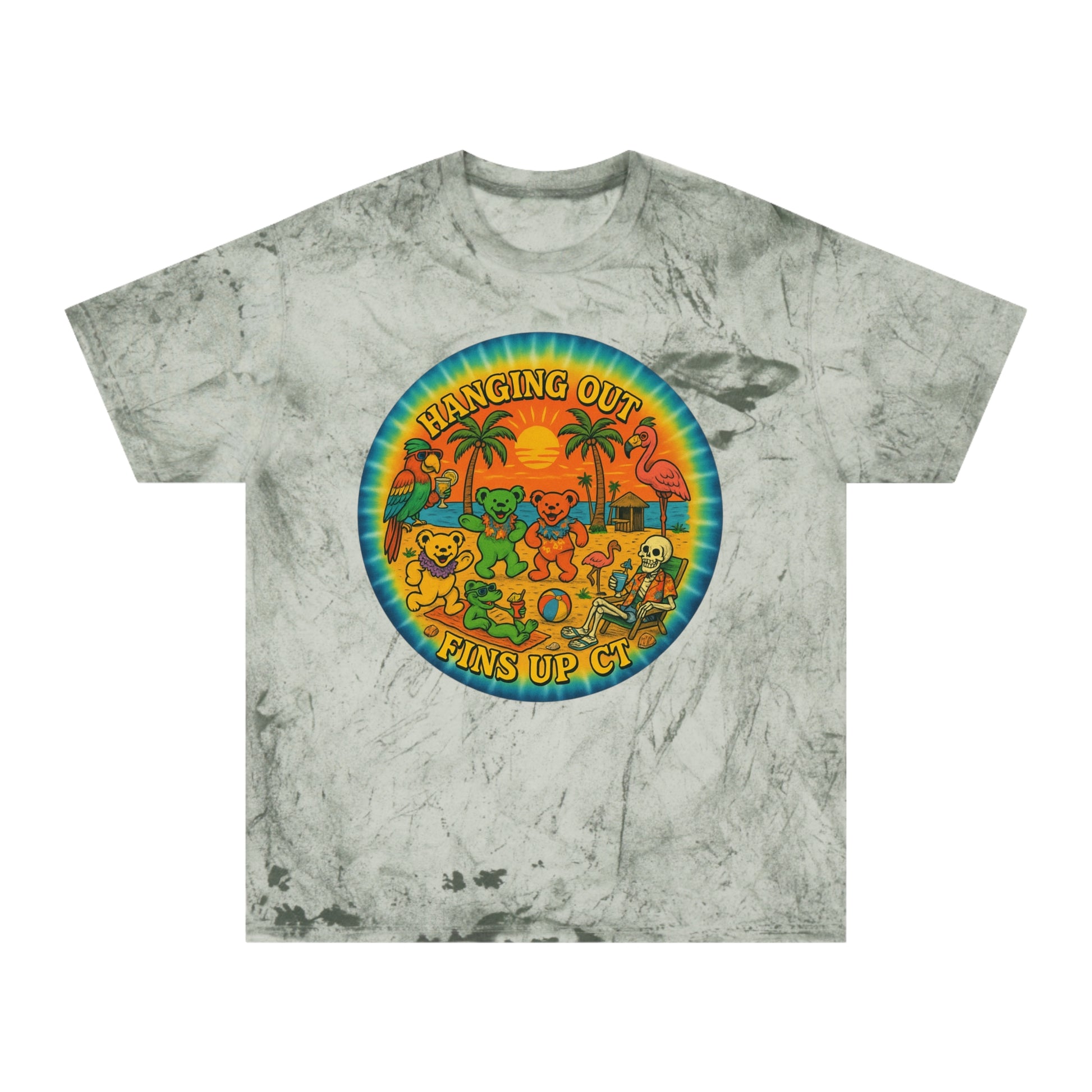 Fins Up Ct  shirt  Comfort colors 1745 Tie Dye