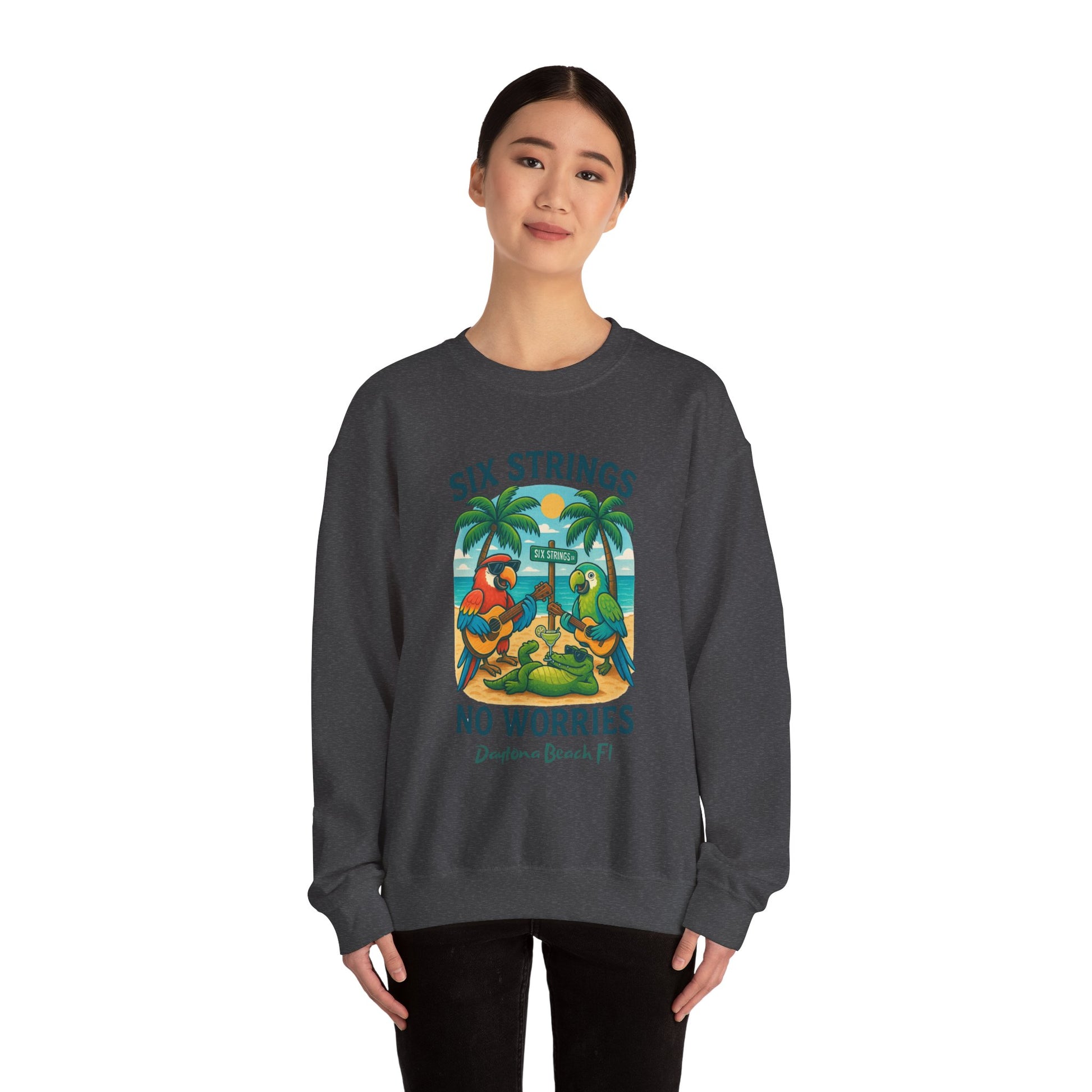 Six Strings  Crewneck Sweatshirt - Jimmy Buffet Style