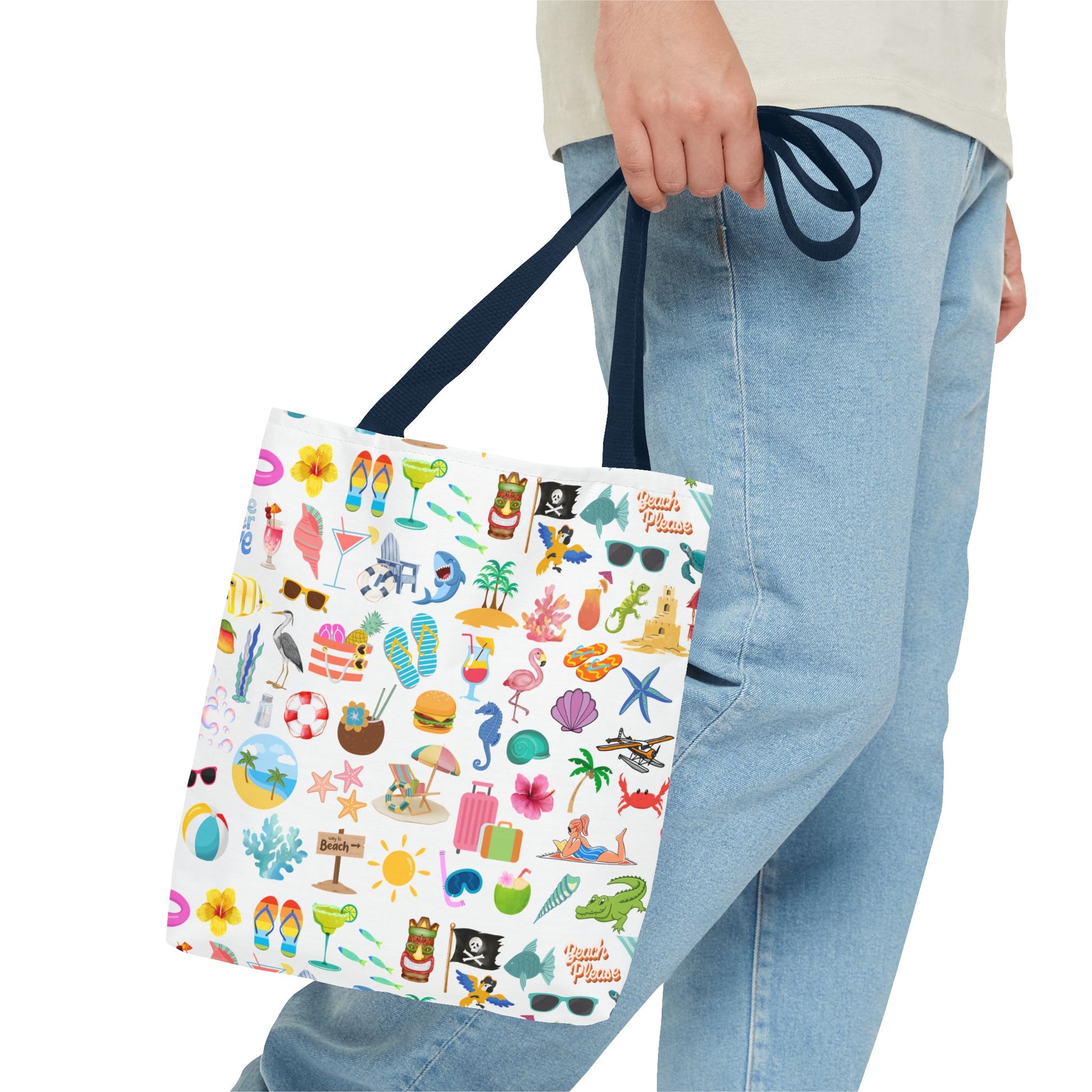 Vibrant Summer Tote Bag, Beach Tote, Vacation Carryall, Fun Shopping Bag, Cute Gift for Her