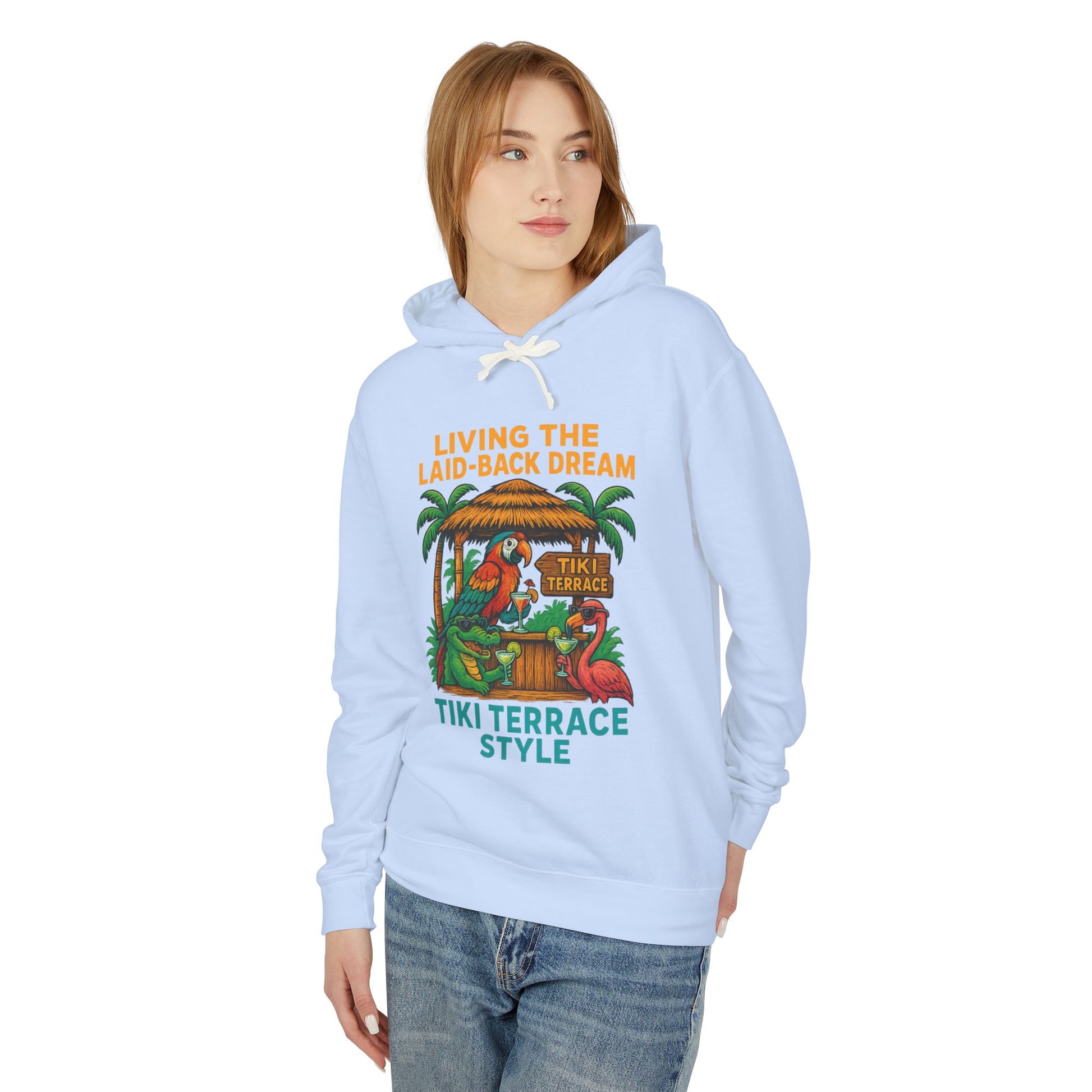 Tiki Terrace Lightweight Comfort Colors Hoodie - Jimmy Buffet Style