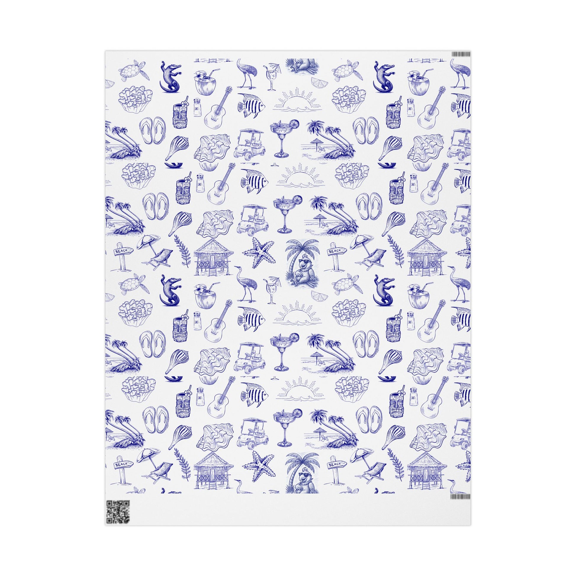 Beach-Themed Wrapping Paper, Ocean Vibe Gift Wrap