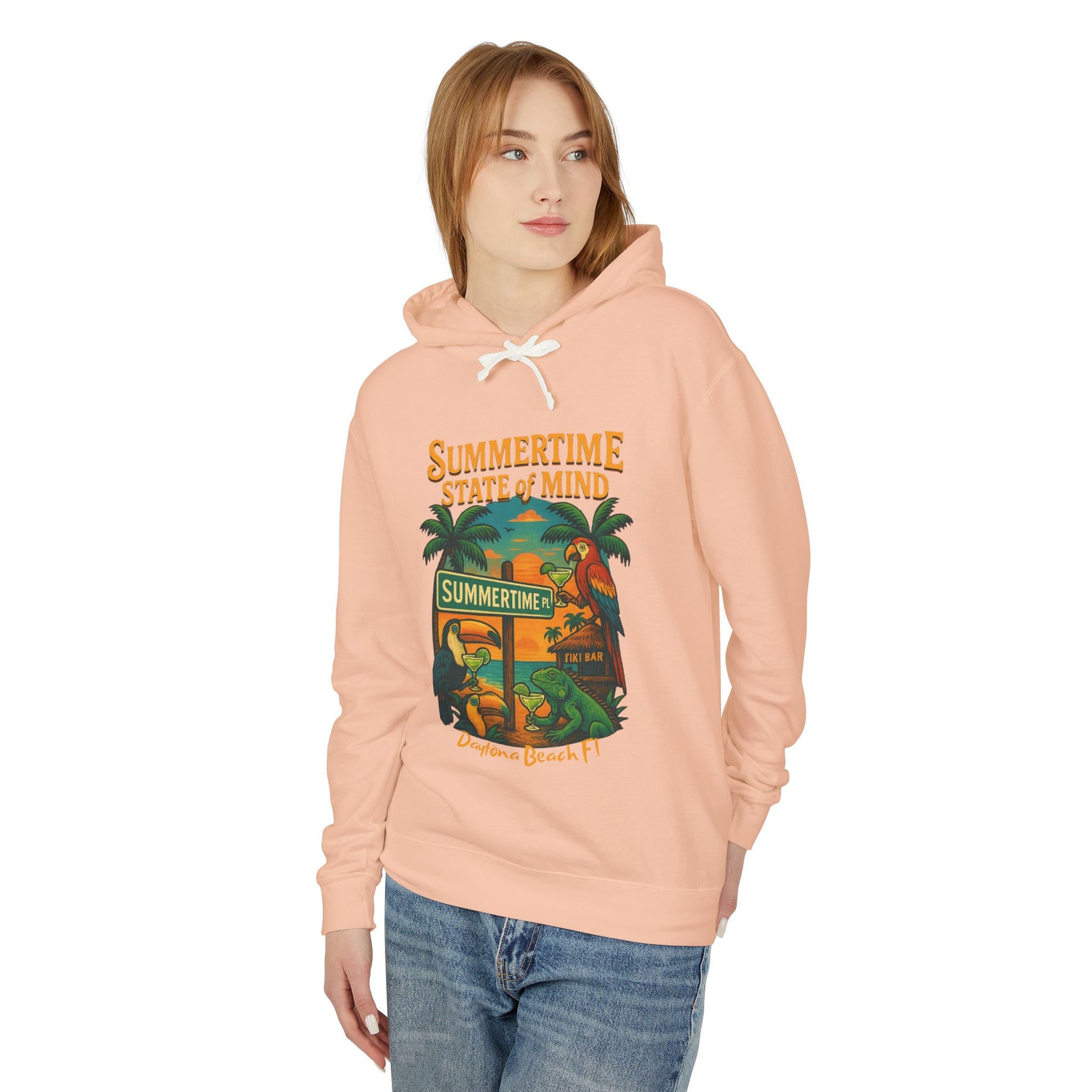 Summertime Place   Lightweight Comfort Colors Hoodie - Jimmy Buffet Style