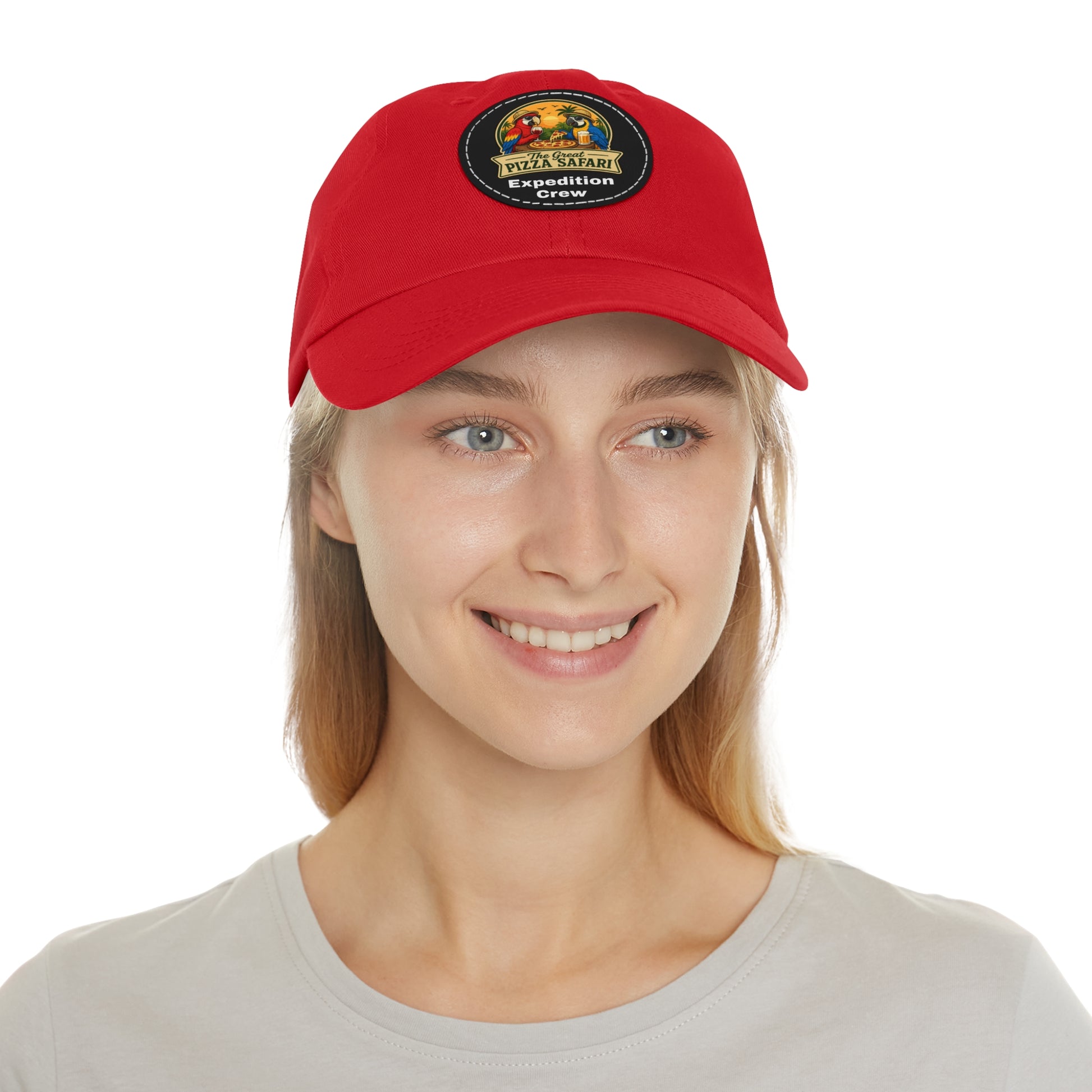 Dad Hat — Pizza Safari Expedition Crew Leather Patch