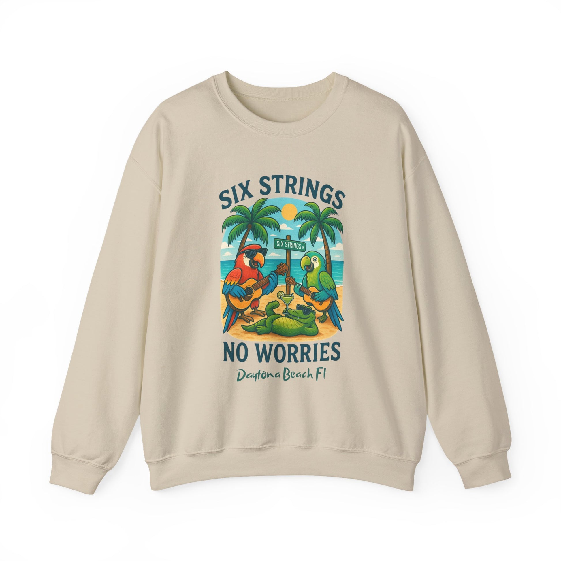 Six Strings  Crewneck Sweatshirt - Jimmy Buffet Style