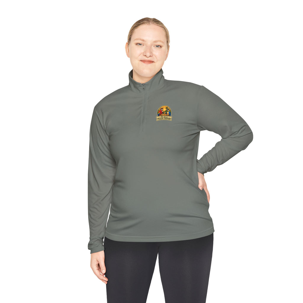 Quarter-Zip Pullover — The Great Pizza Safari Logo Pullover