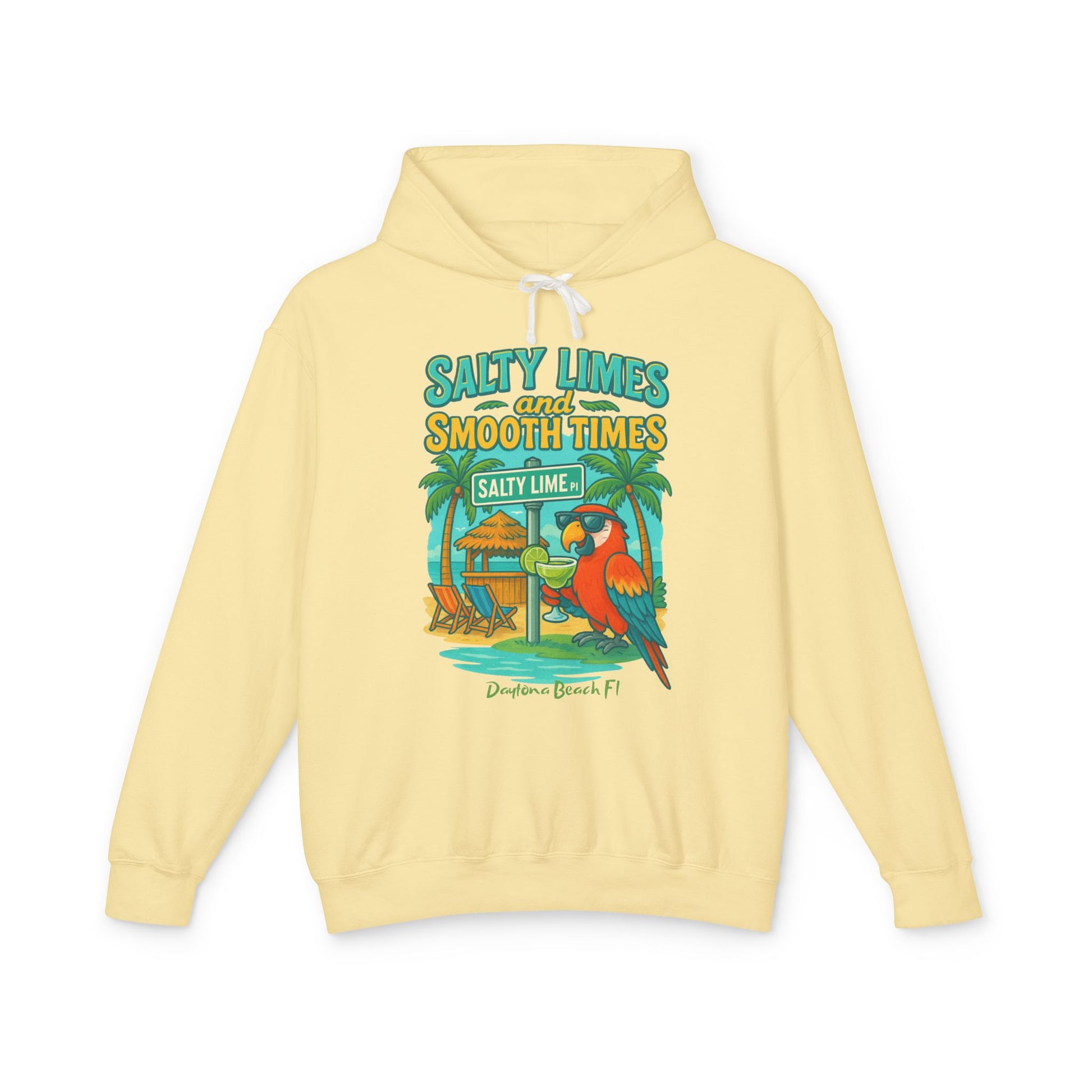 Salty Lime  Place  Lightweight Comfort Colors Hoodie - Jimmy Buffet Style