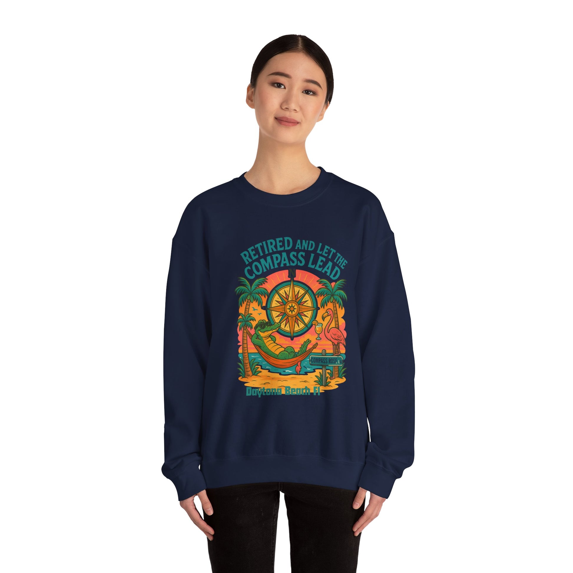 Compass Rose ln Crewneck Sweatshirt - Jimmy Buffet Style
