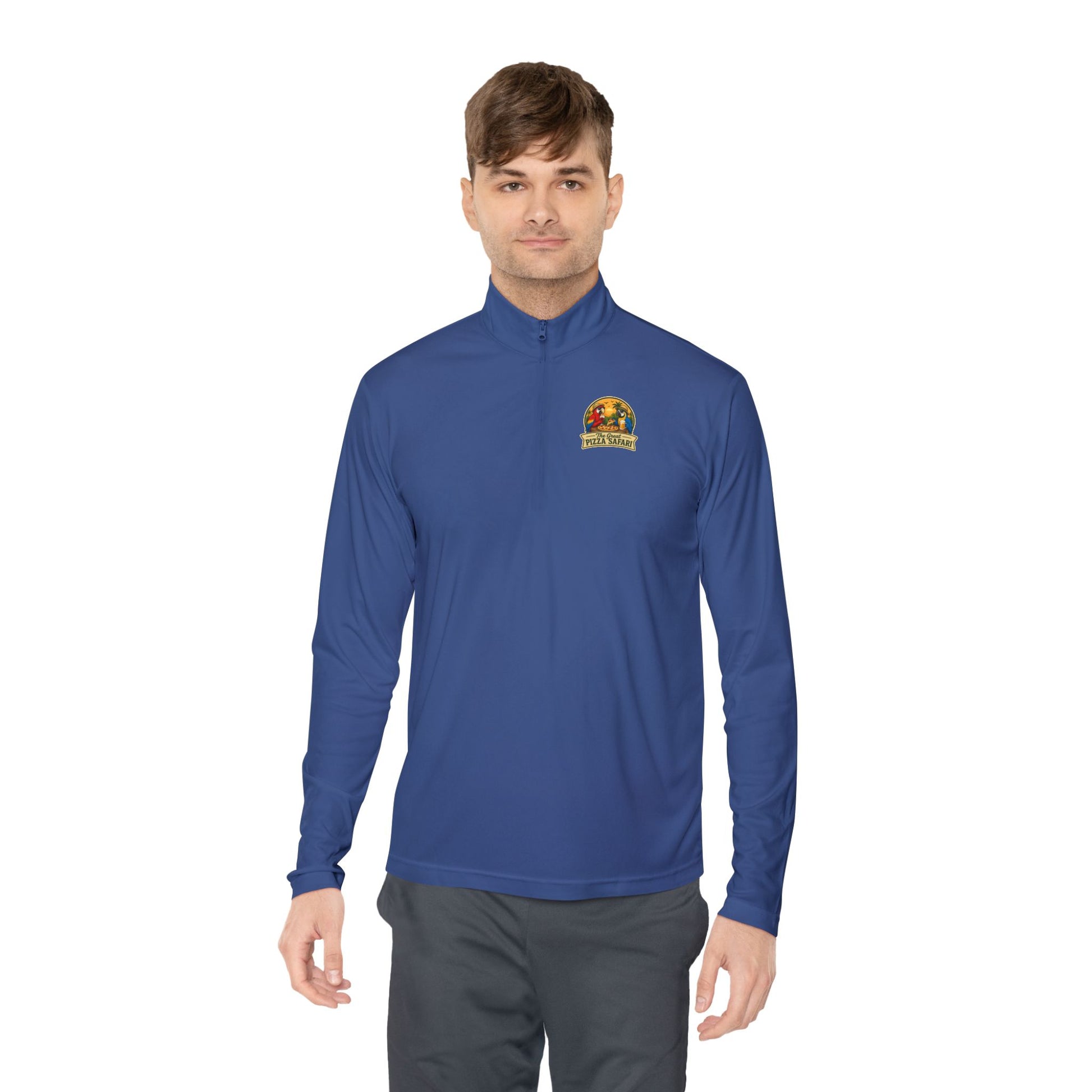 Quarter-Zip Pullover — The Great Pizza Safari Logo Pullover