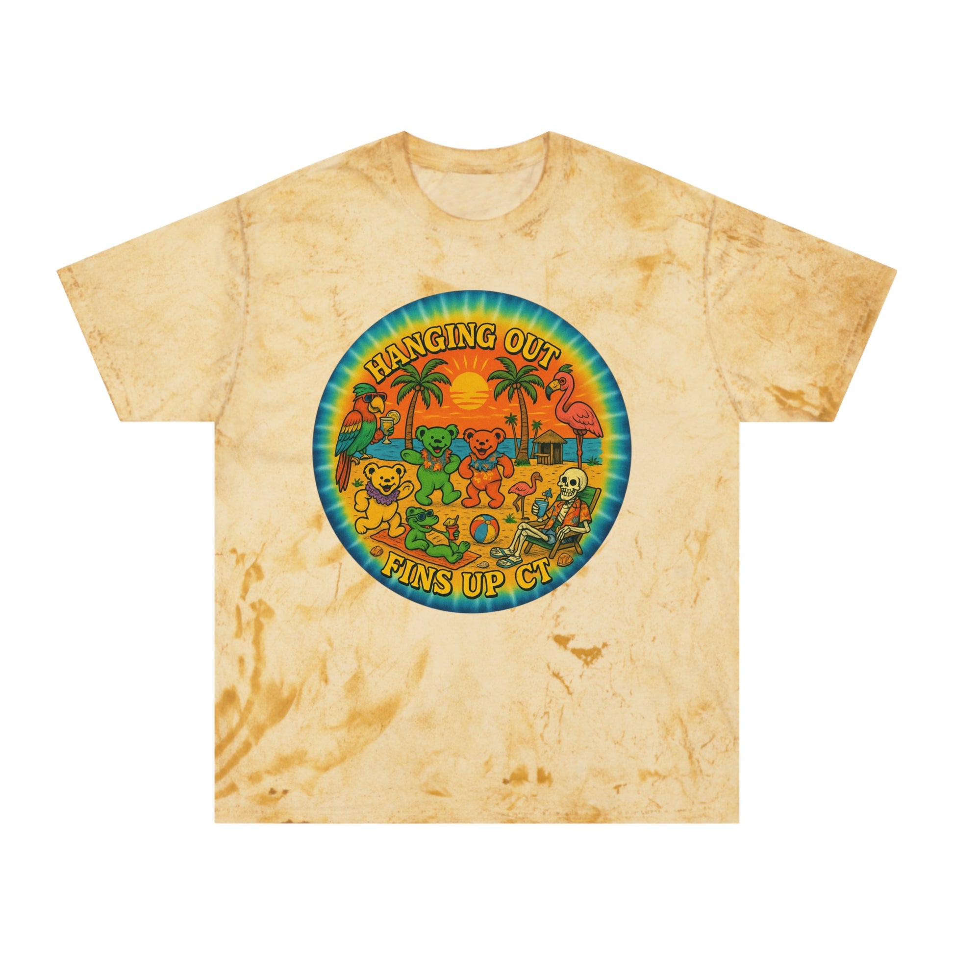 Fins Up Ct  shirt  Comfort colors 1745 Tie Dye