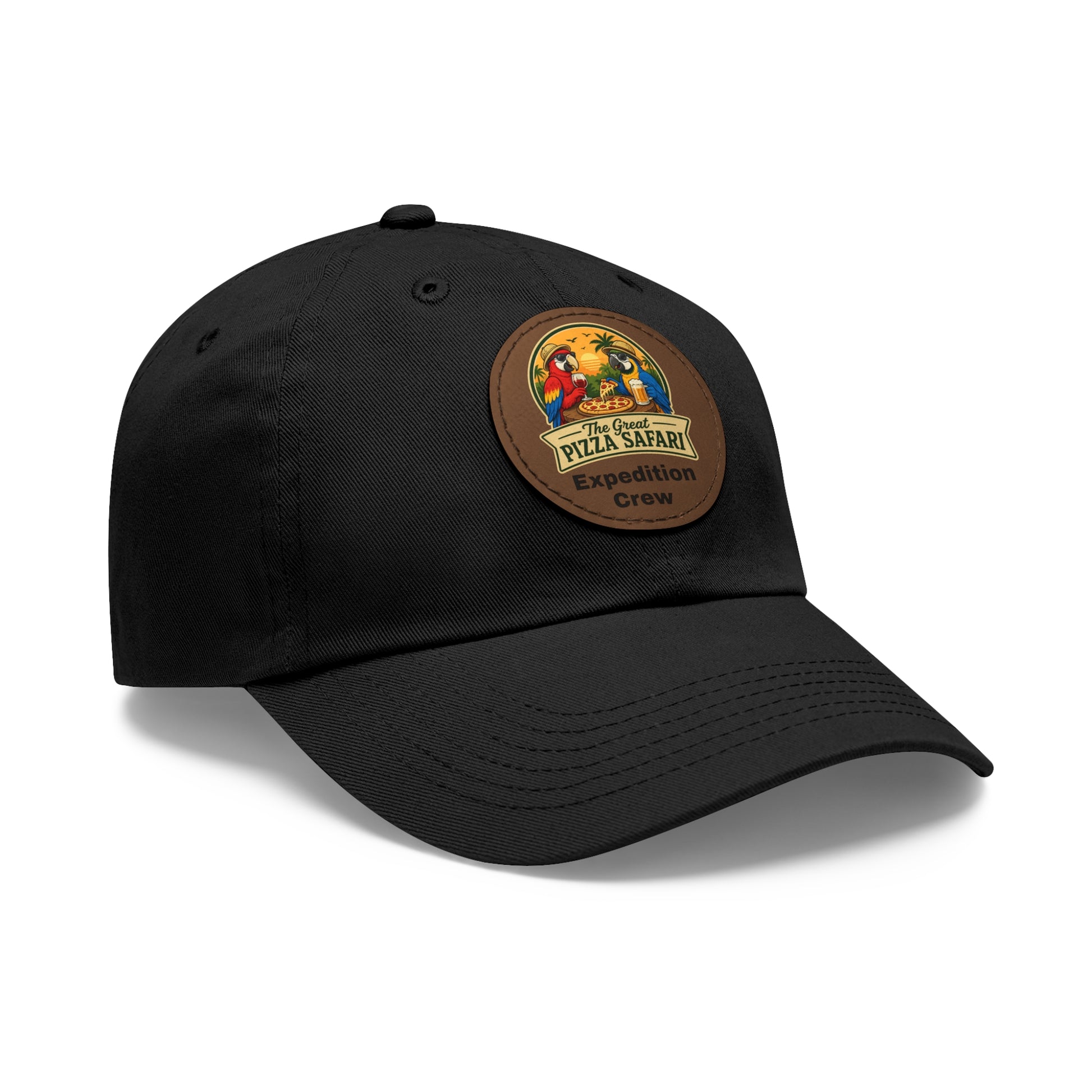 Dad Hat — Pizza Safari Expedition Crew Leather Patch