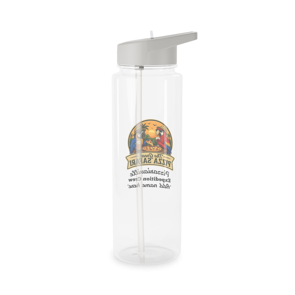 Pizza Safari Tritan Water Bottle — Personalized 'Pizzanaville Expedition Crew' Design