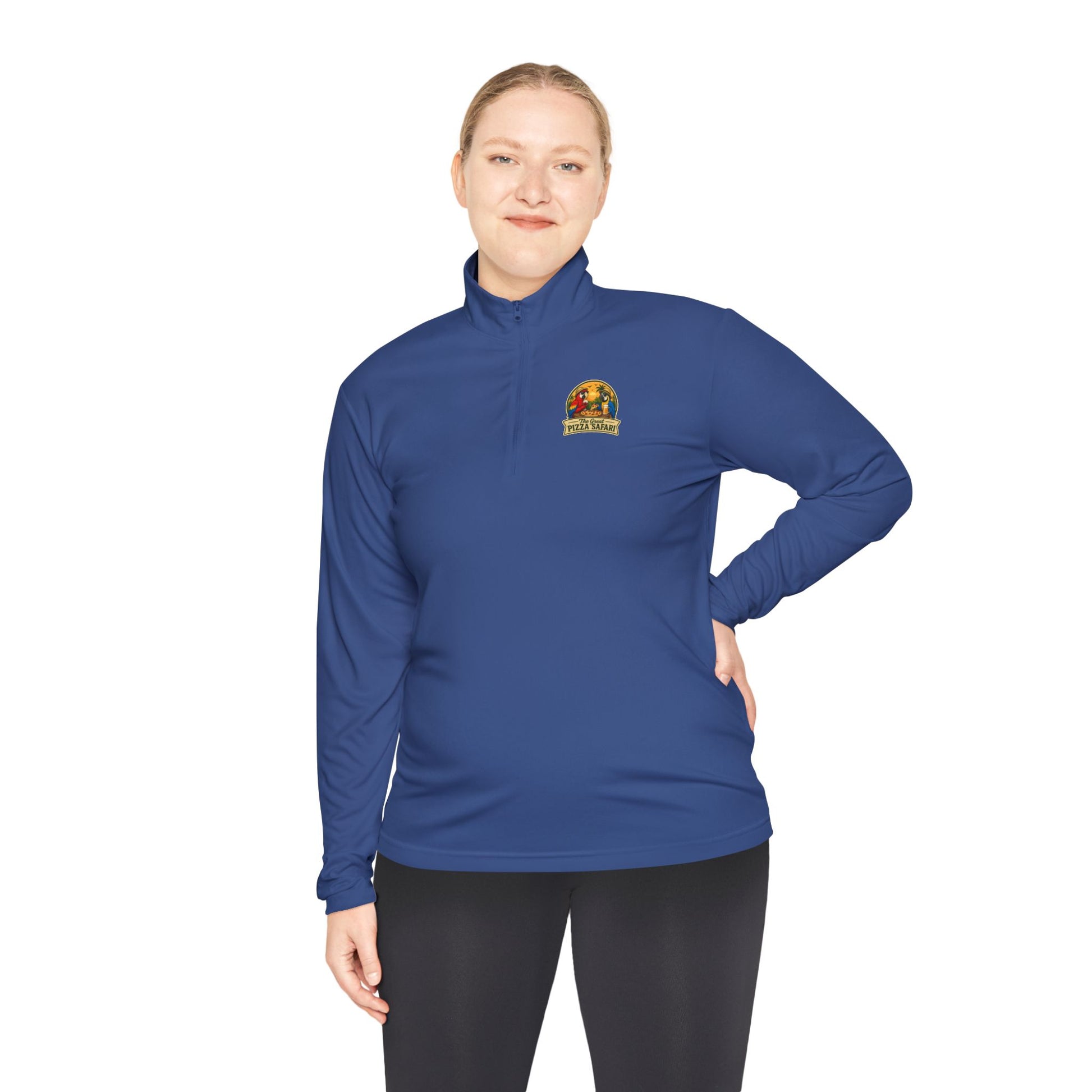 Quarter-Zip Pullover — The Great Pizza Safari Logo Pullover