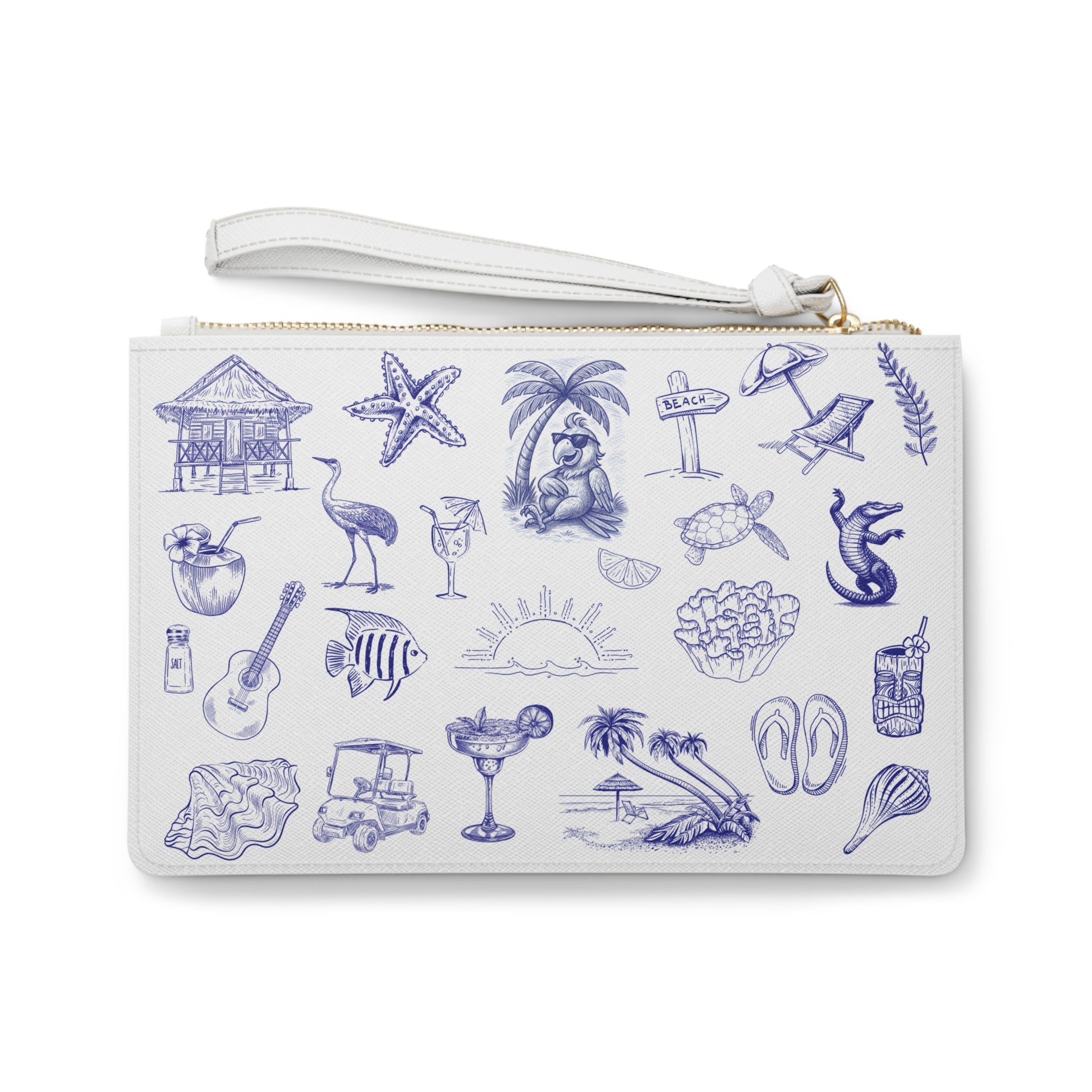 Beach-Themed Clutch Bag, Perfect Summer Accessories, Vacation Essentials, Gift for Her, Stylish Purse for Festivals