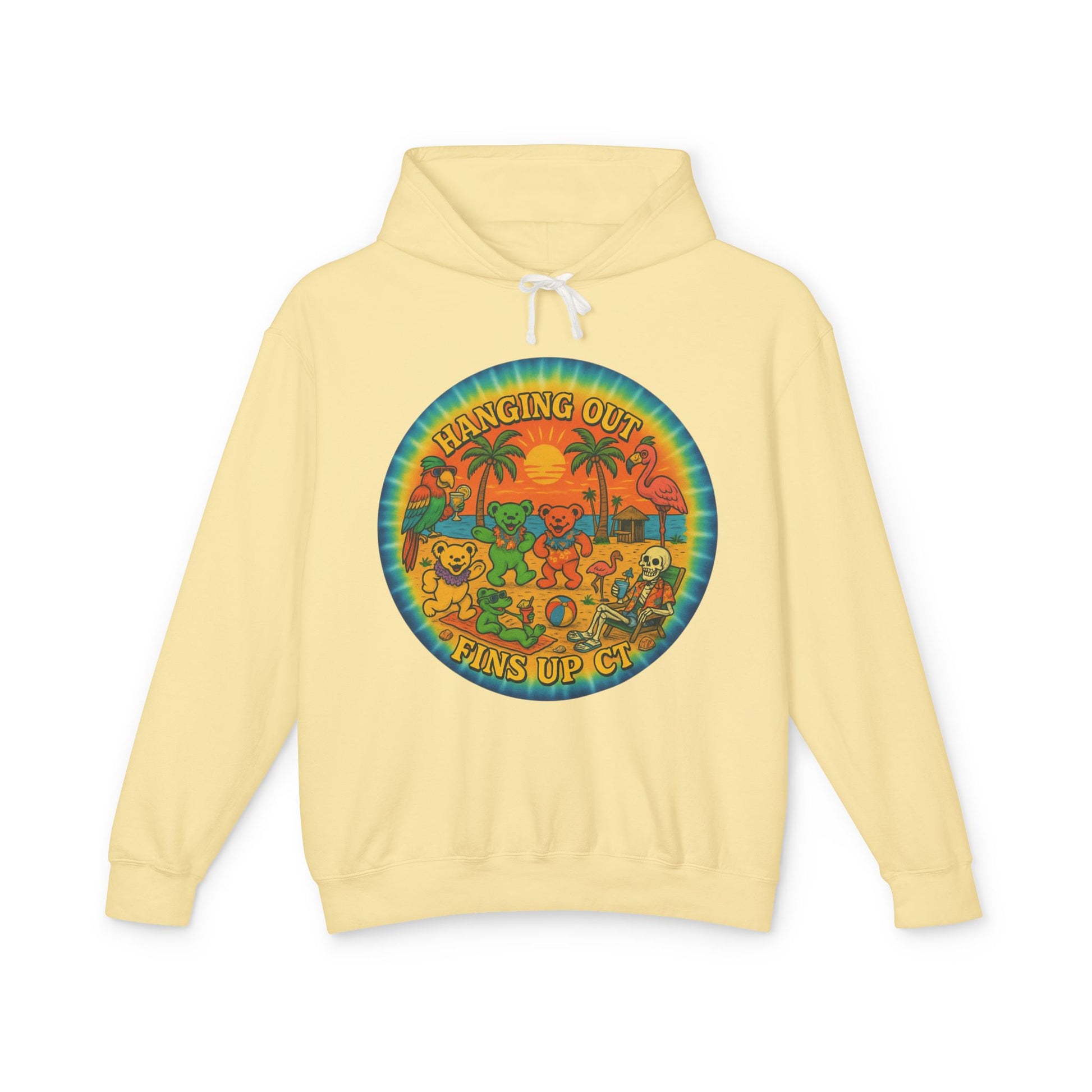 Fins up ct  Lightweight Comfort Colors Hoodie - Jimmy Buffet Style