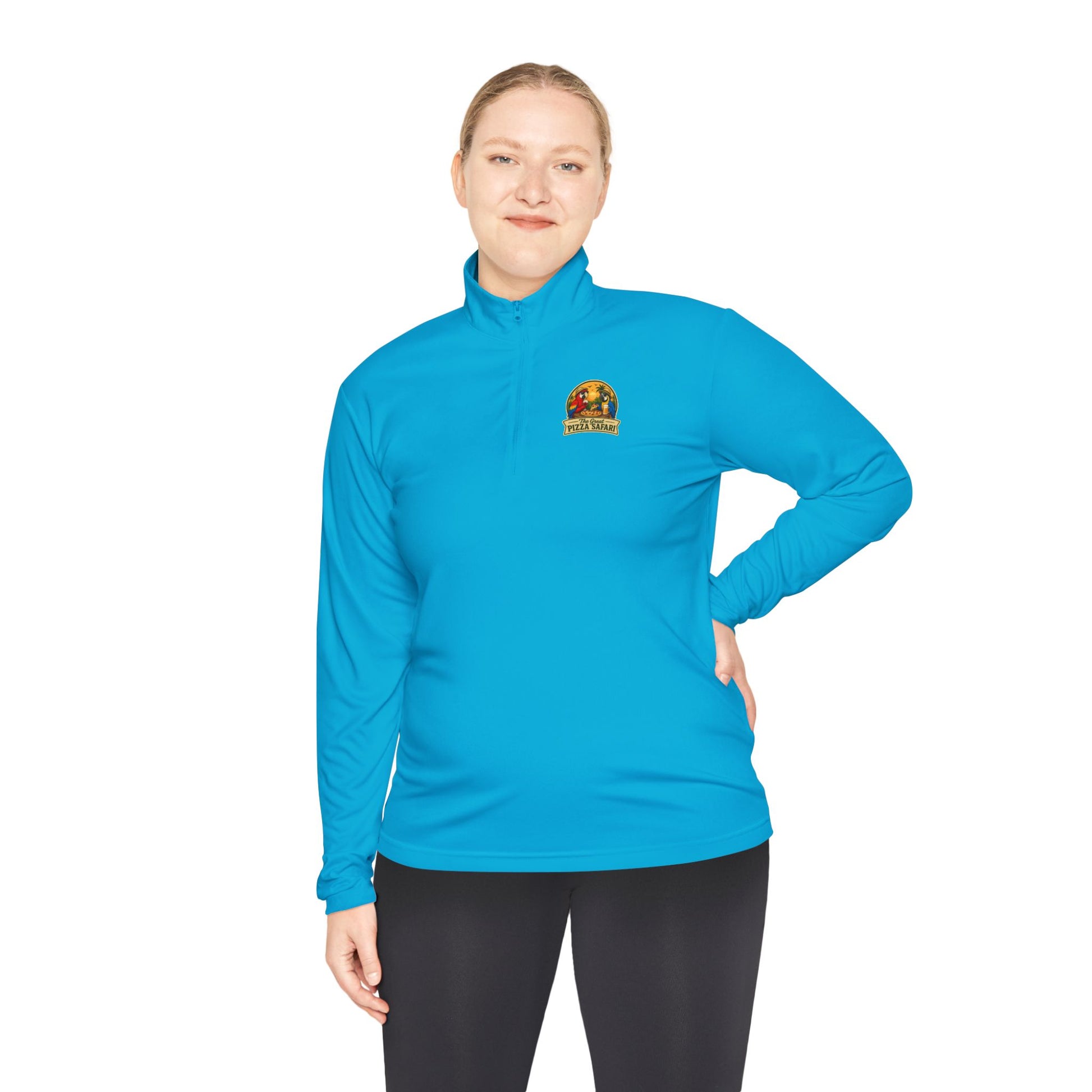 Quarter-Zip Pullover — The Great Pizza Safari Logo Pullover