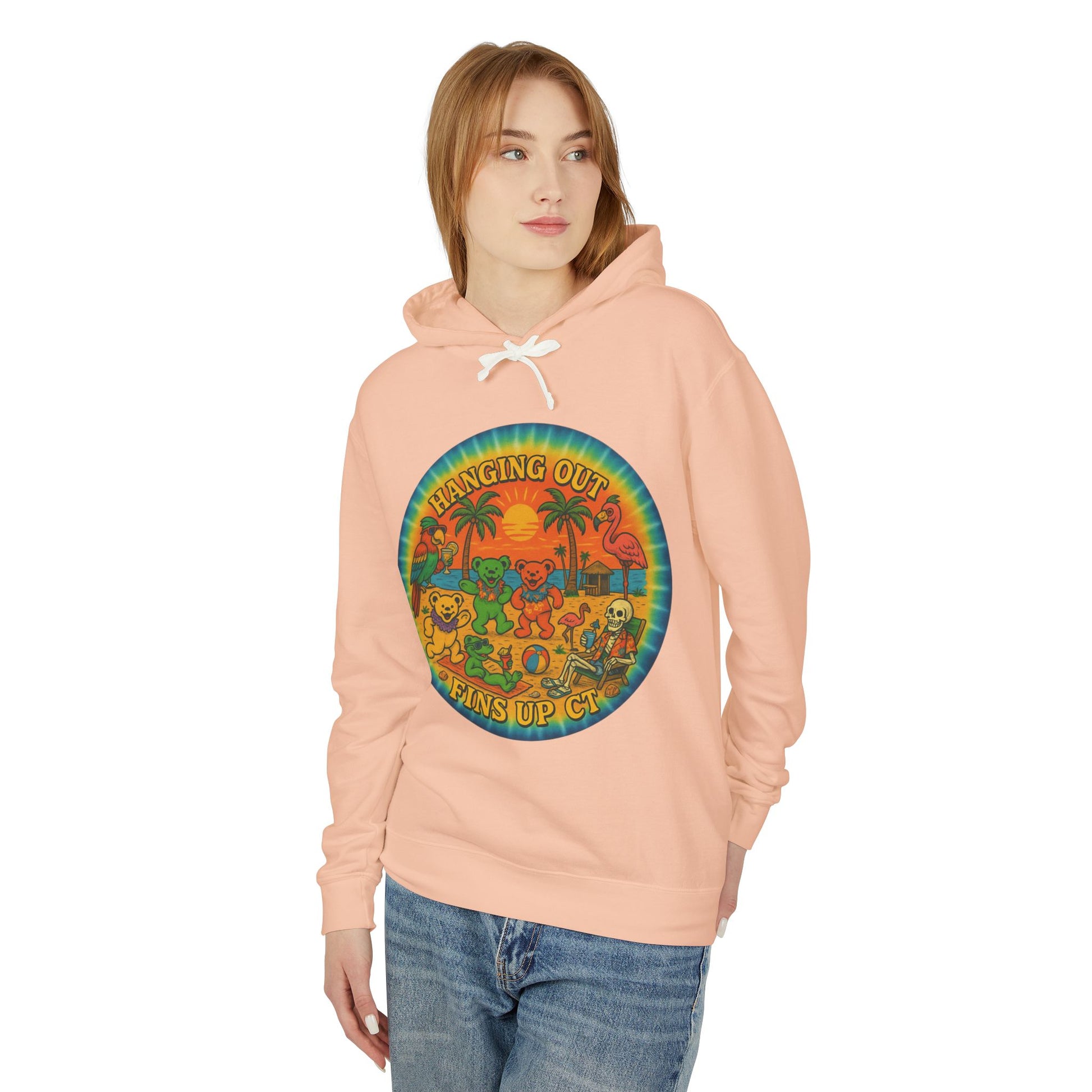 Fins up ct  Lightweight Comfort Colors Hoodie - Jimmy Buffet Style