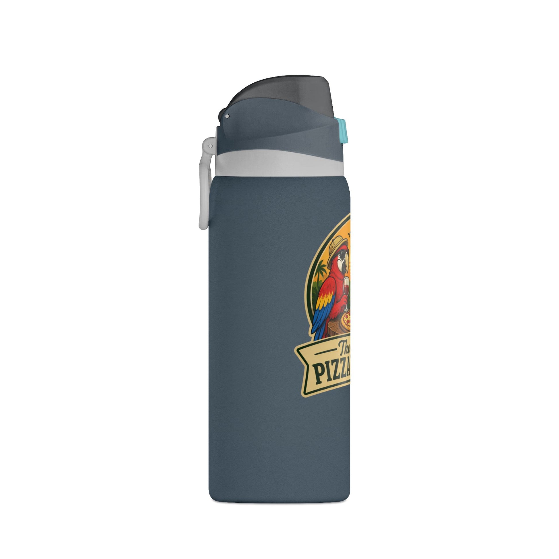 Insulated Water Bottle — "The Great Pizza Safari" Parrot Design, 32 oz