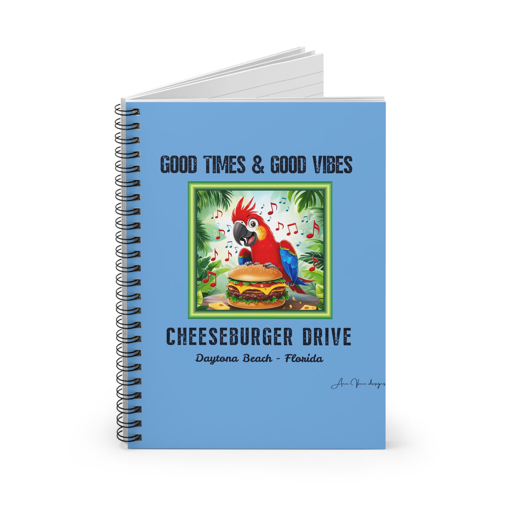 Cheeseburger Dr Margaritaville notebook gift Cheeseburger DR  Fun Spiral Notebook for Notes, Great for Grandkids and Travelers Perfect Gift Idea, Summer fun