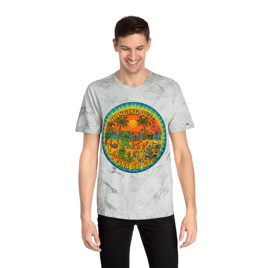 Fins Up Ct  shirt  Comfort colors 1745 Tie Dye