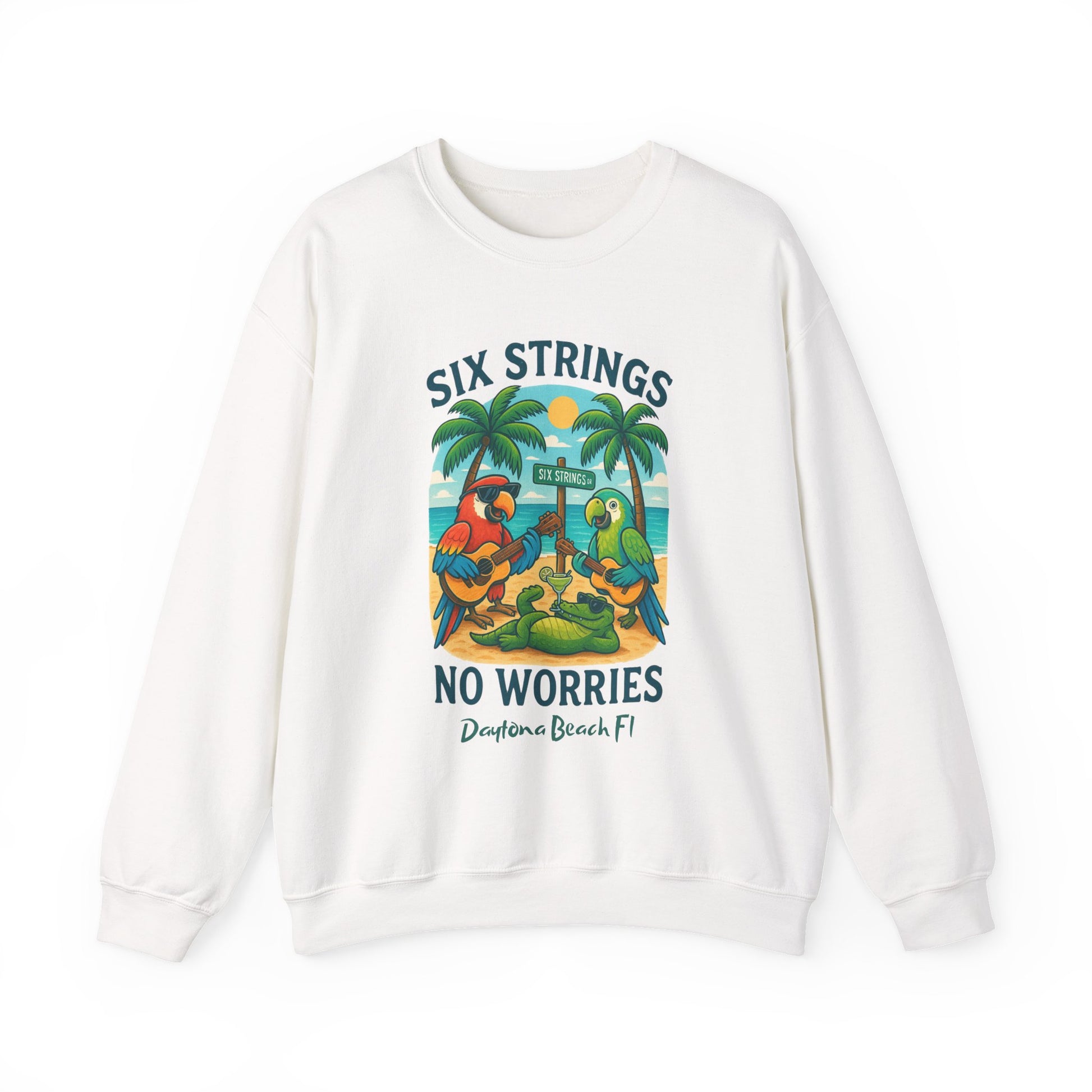 Six Strings  Crewneck Sweatshirt - Jimmy Buffet Style