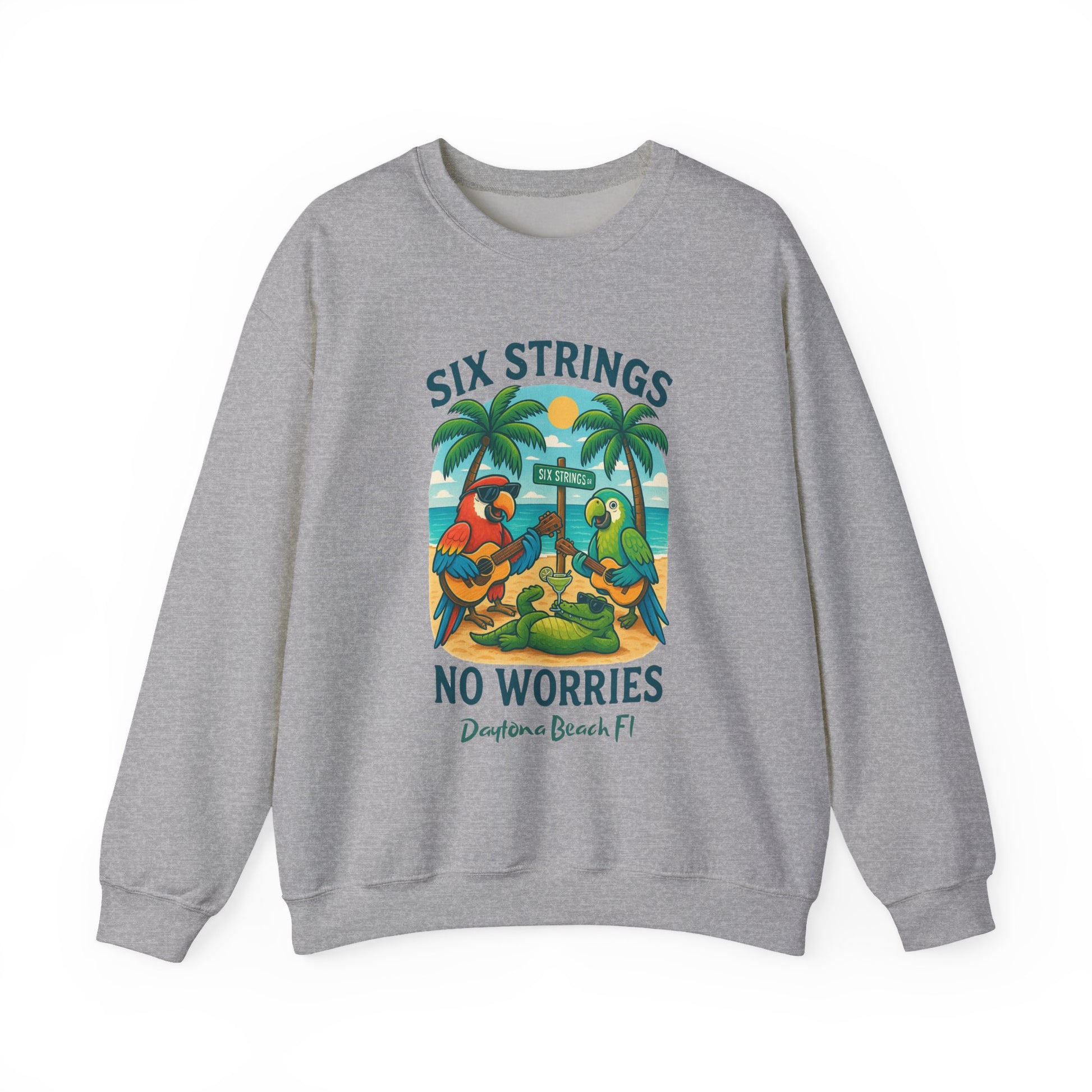 Six Strings  Crewneck Sweatshirt - Jimmy Buffet Style