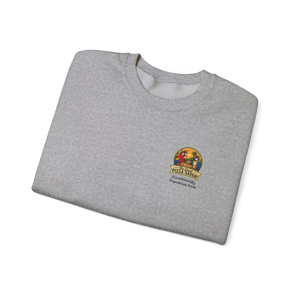 Pizza Safari Crewneck Sweatshirt — "The Great Pizza Safari" Graphic