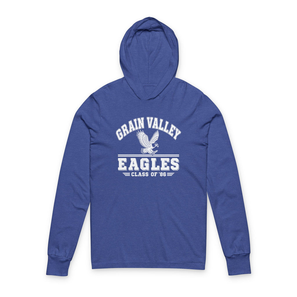 Grain Valllely Eagles Class of '86  — Lightweight White Hooded Tee Shirt