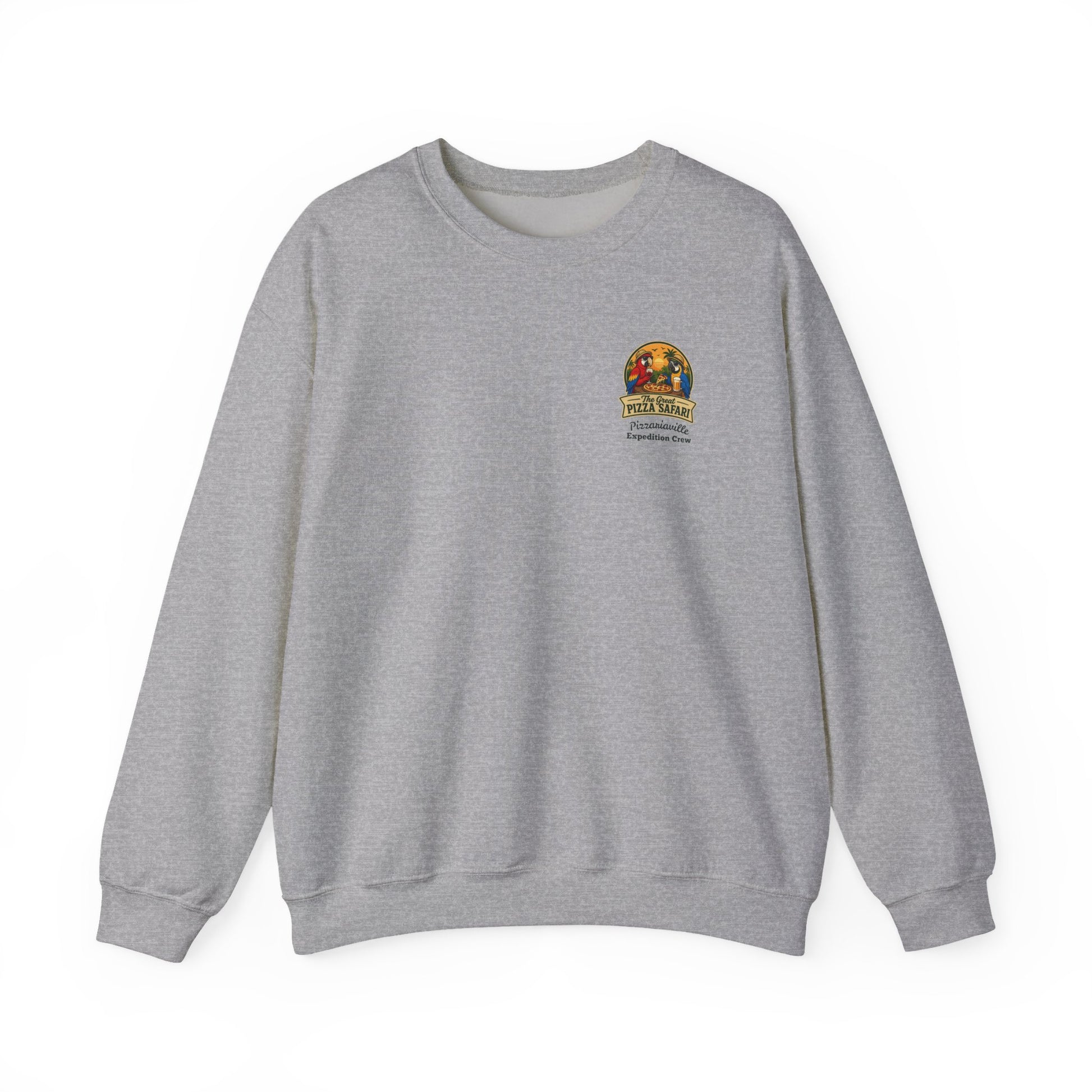 Pizza Safari Crewneck Sweatshirt — "The Great Pizza Safari" Graphic