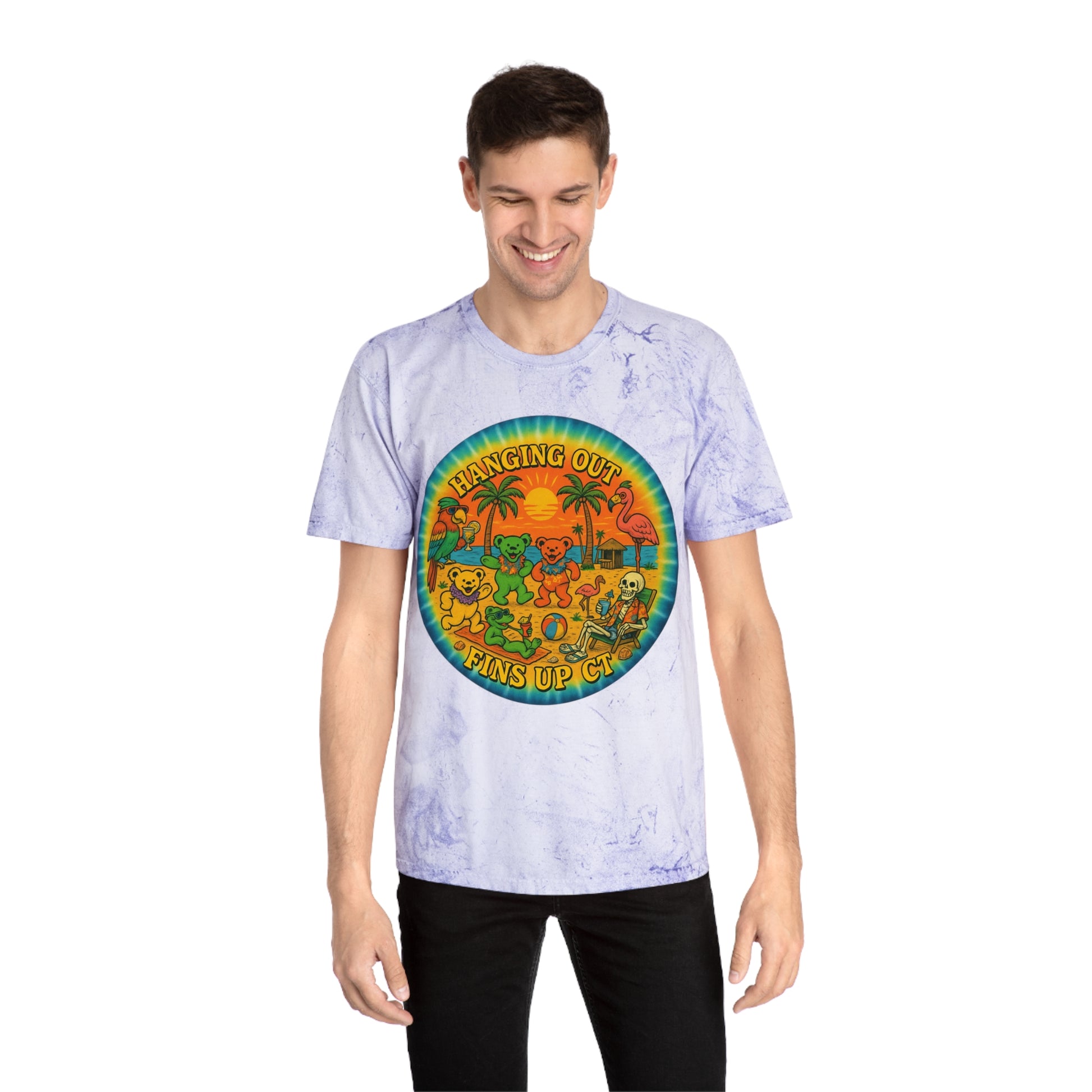 Fins Up Ct  shirt  Comfort colors 1745 Tie Dye