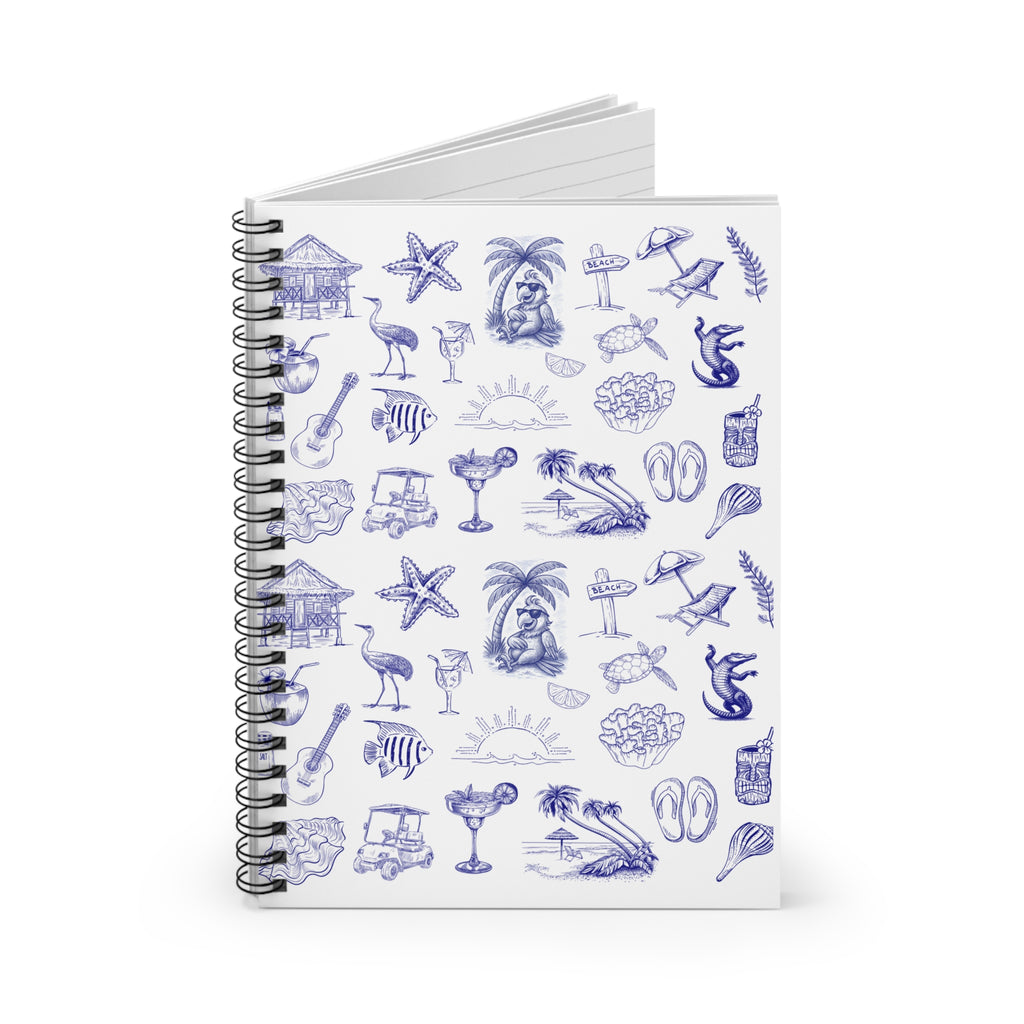 Tropical Spiral Notebook - Ruled Line, Beach Journal