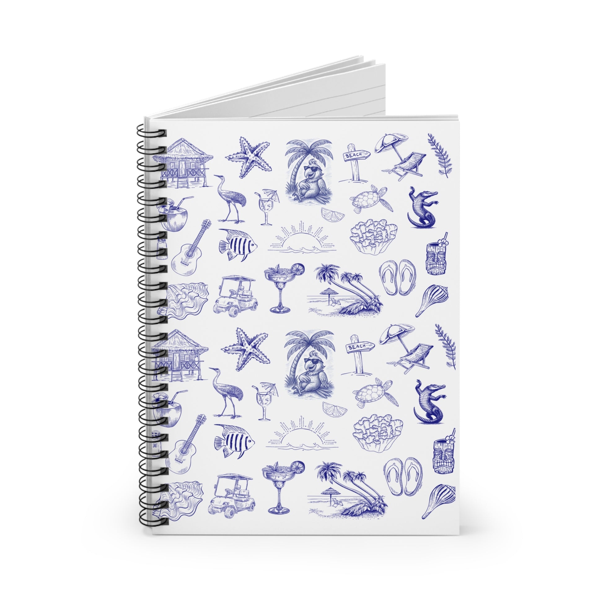 Tropical Spiral Notebook - Ruled Line, Beach Journal