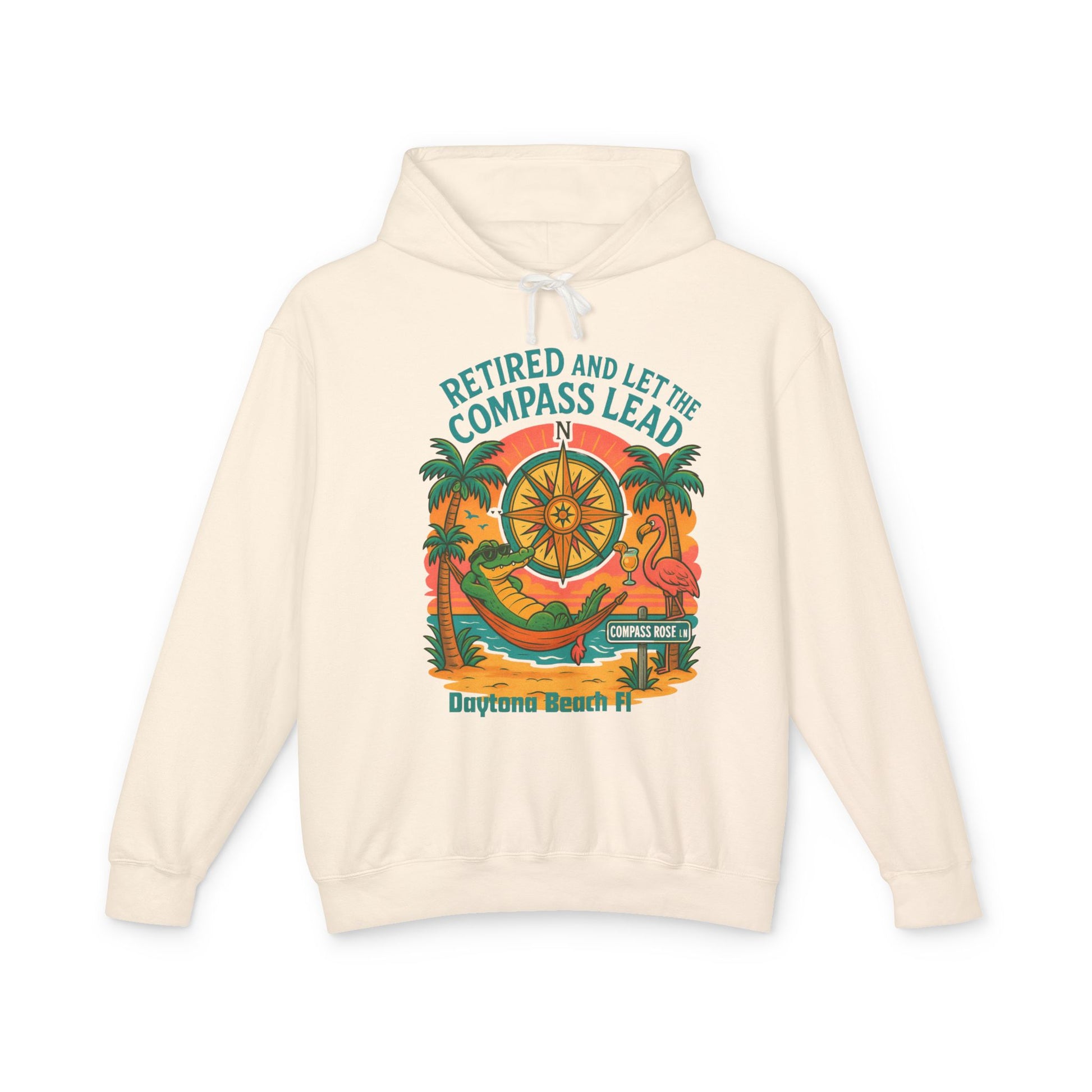 Compass Rose ln Lightweight Comfort Colors Hoodie - Jimmy Buffet Style